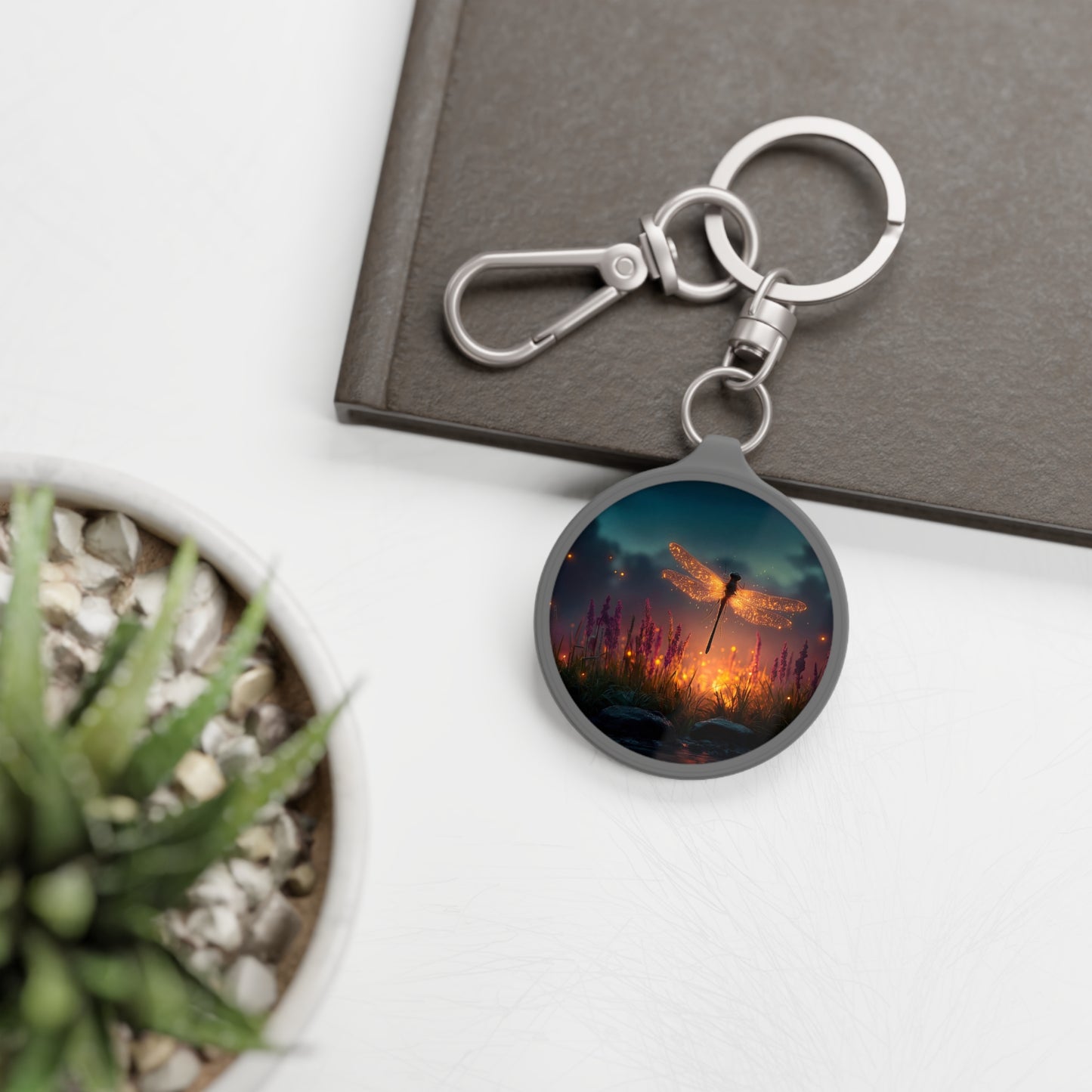 Glowing Dragonfly Keyring Tag – Twilight Meadow Luminescence