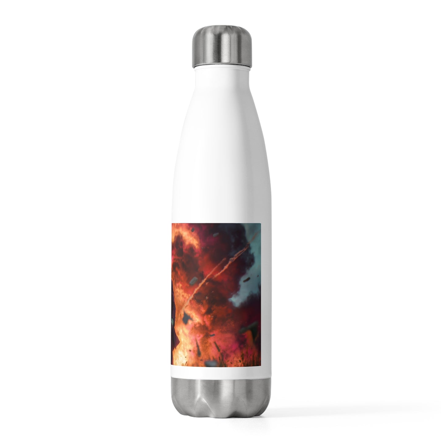 Crimson Sky Sentinel 20oz Insulated Bottle – Standing Amidst the Aftermath