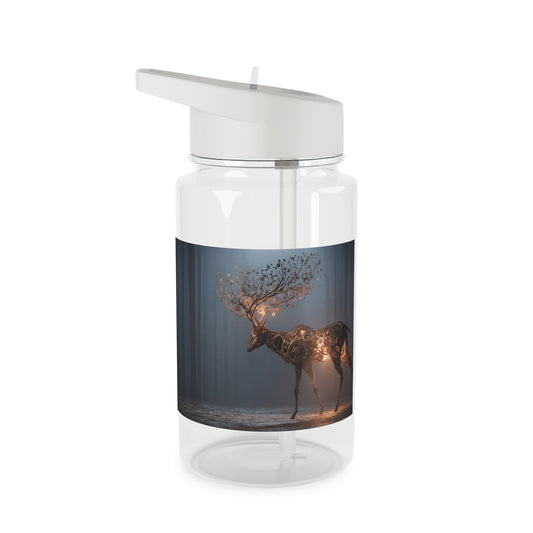 Gear-Heart Deer Tritan Water Bottle – Clockwork Forest Guardian