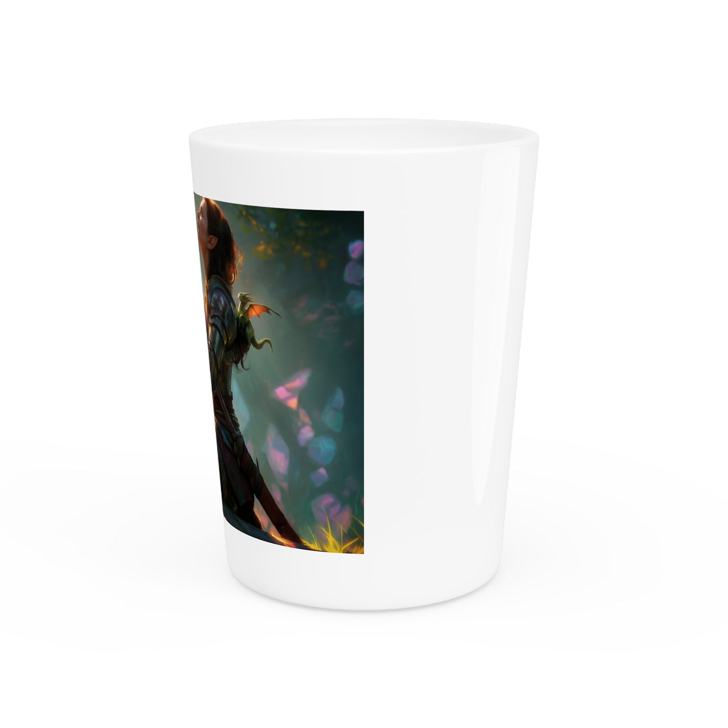 Crystal Grove Paladin Sentinel – Glowing Dragon Companion Shot Glass