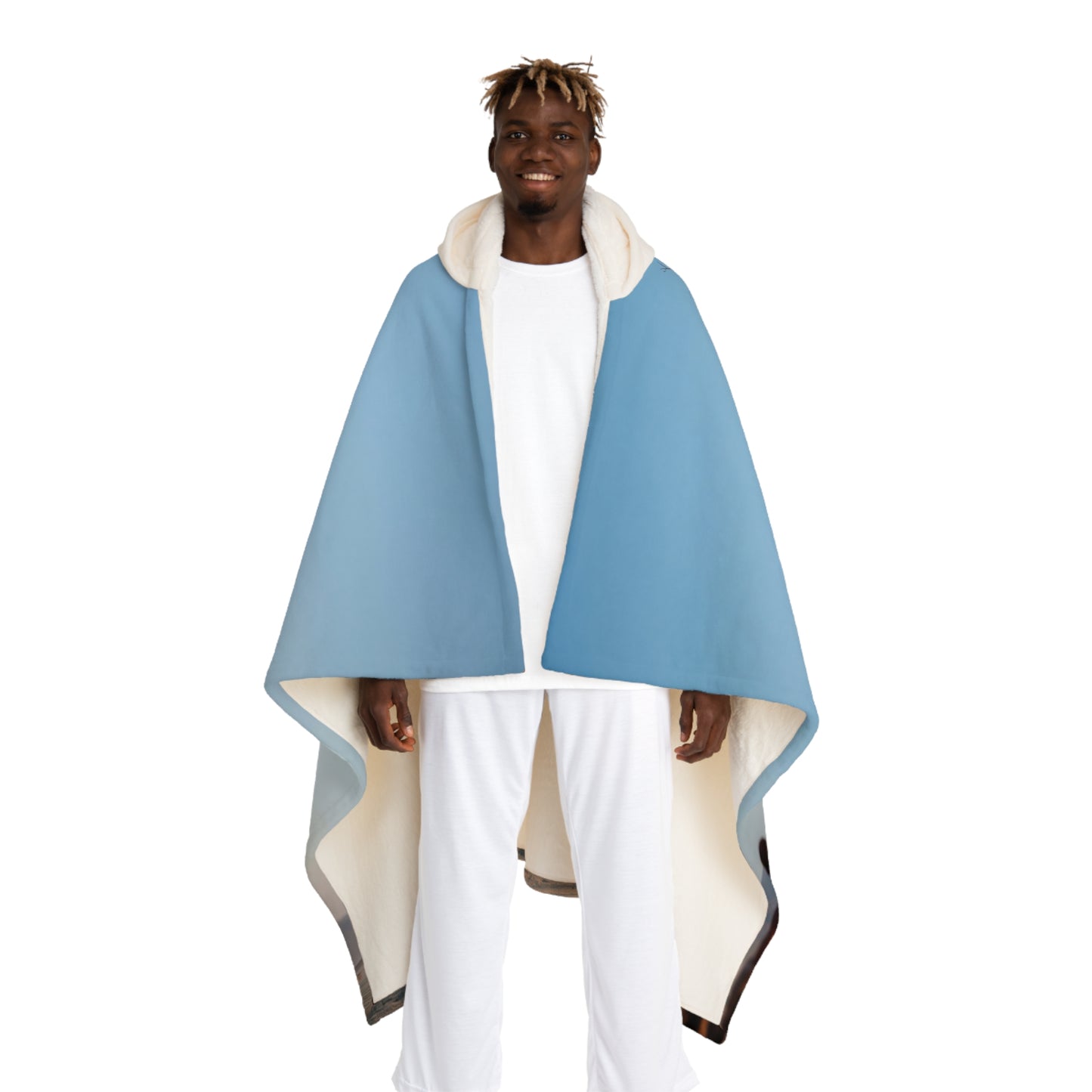 Clock Tower Hooded Sherpa Fleece Blanket – Desert Pilgrims at Twilight