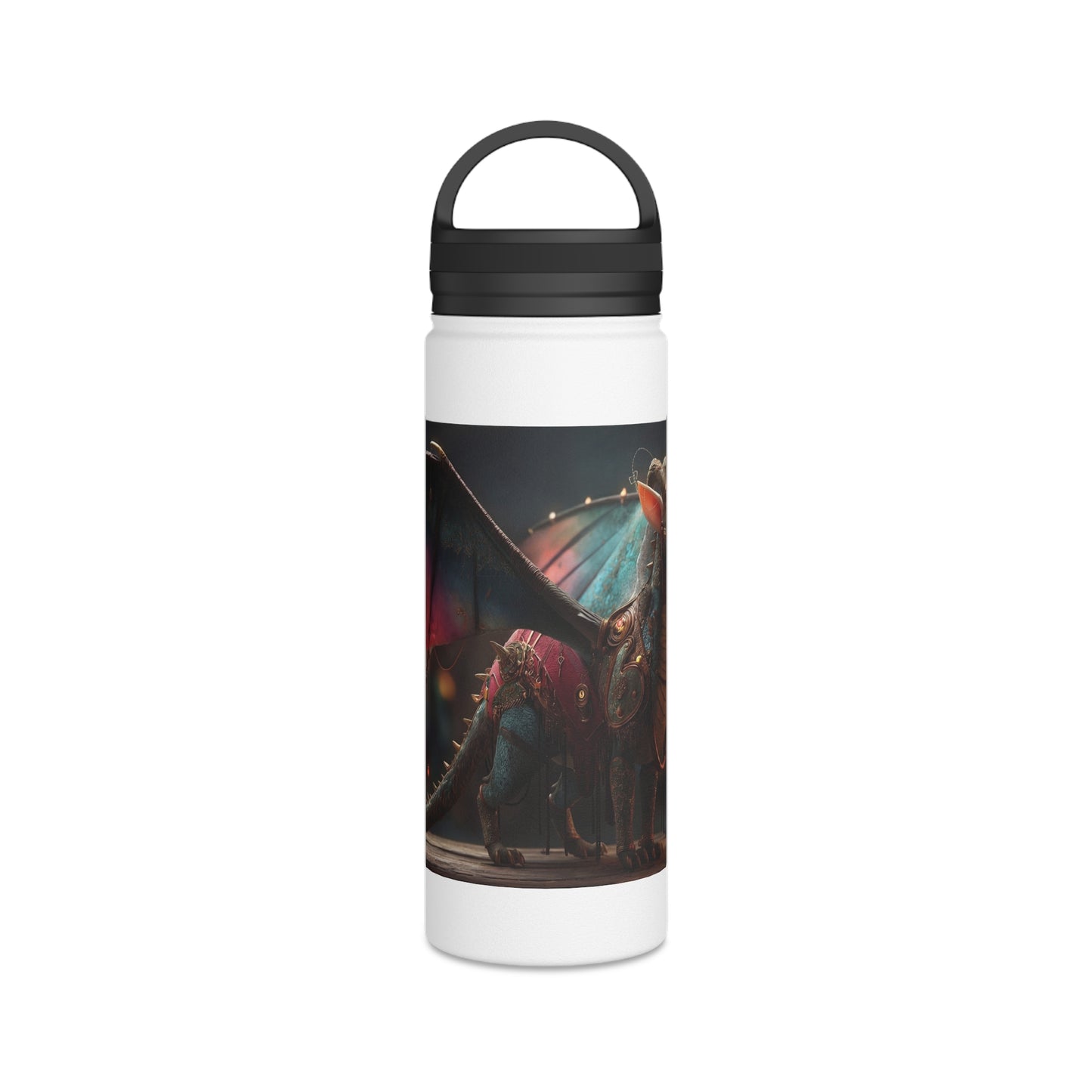 Regal Dragon Lantern Water Bottle – Handle Lid – Twilight Market Guardian