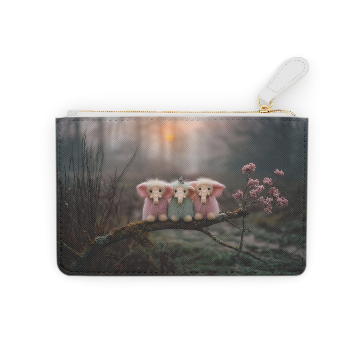 Three Pink Elephants Mini Clutch Bag – Mossy Branch Morning Glow