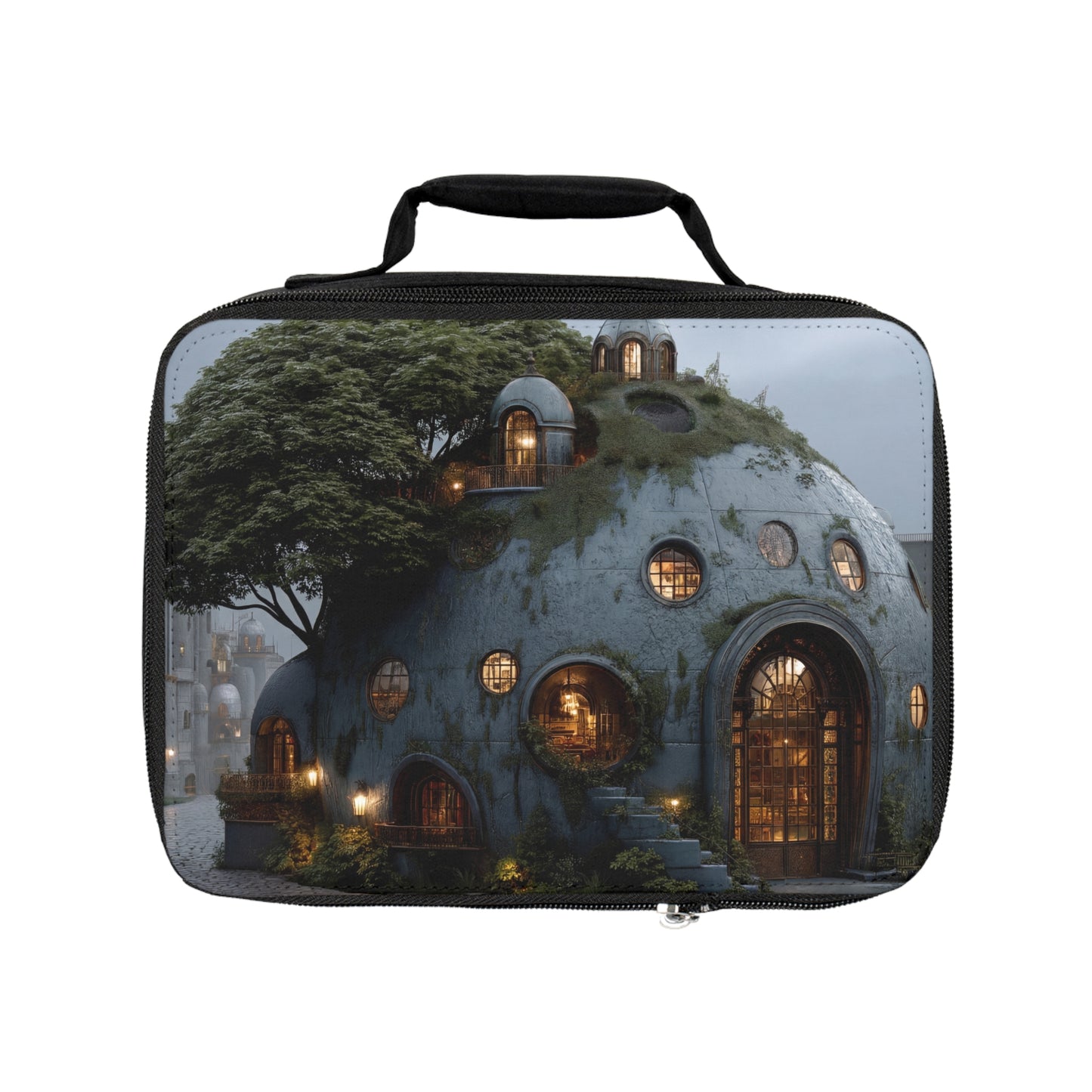 Treehouse Dome Lunch Bag – Whimsical Cobblestone Haven