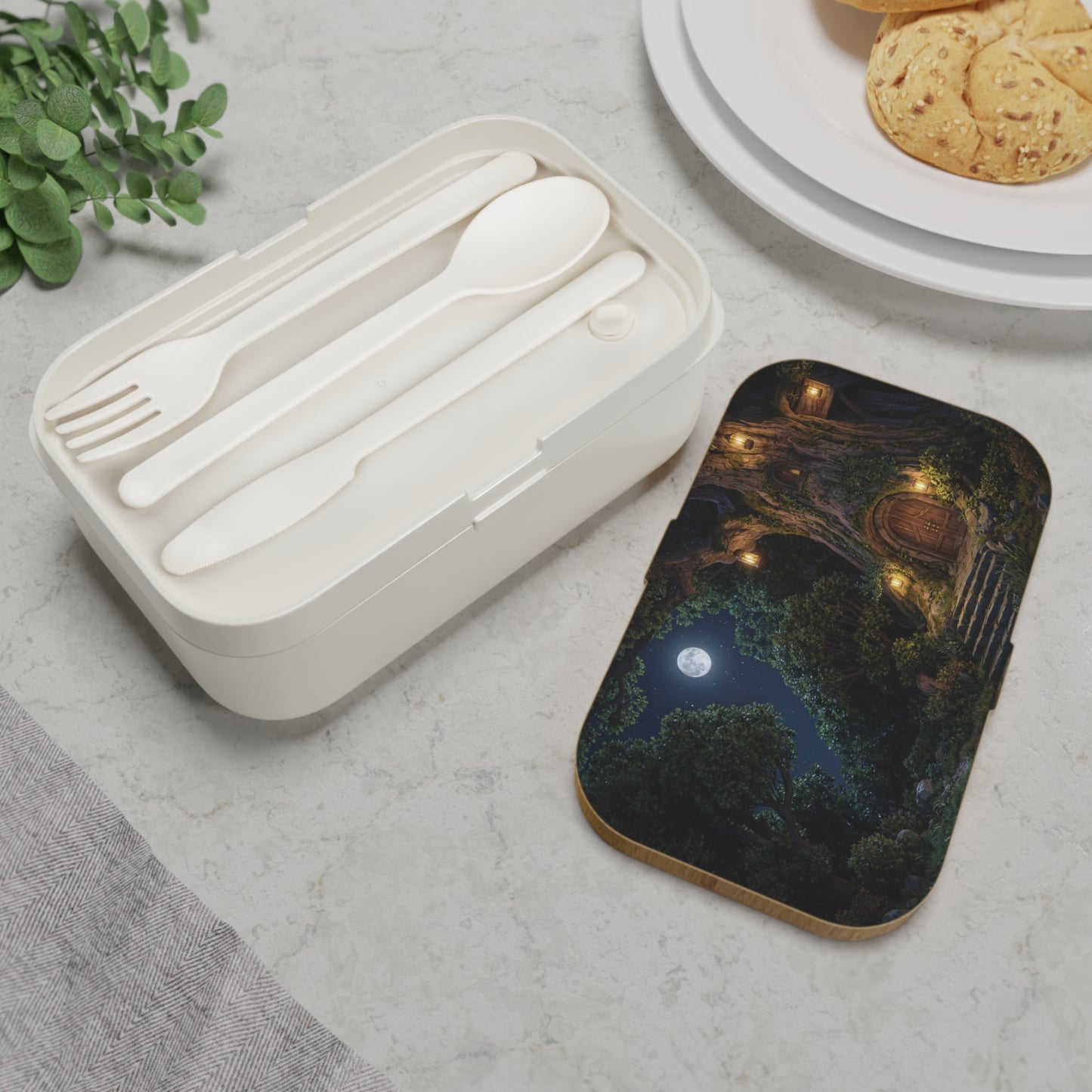 Moonlit Treehouse Bento Lunch Box – Whispers of the Ancient Grove