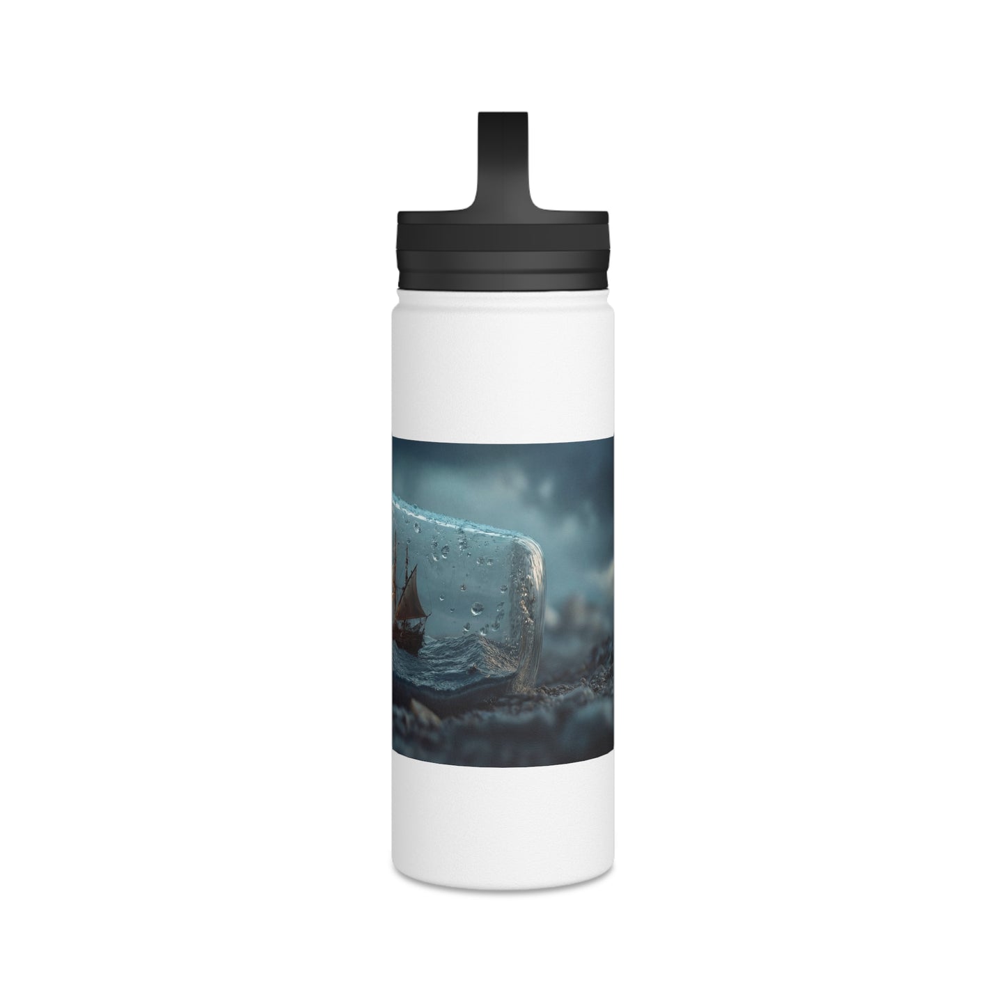 Stormbound Galleon Water Bottle – Handle Lid – Sea in a Bottle Dreamscape