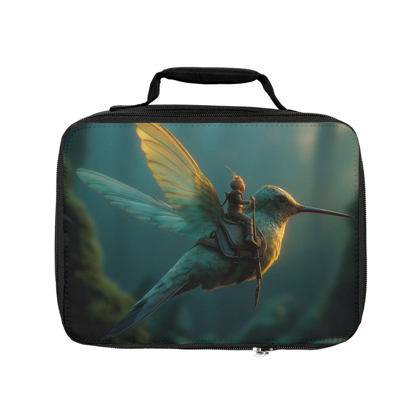 Tiny Knight on Hummingbird Lunch Bag – Sunlit Forest Ride