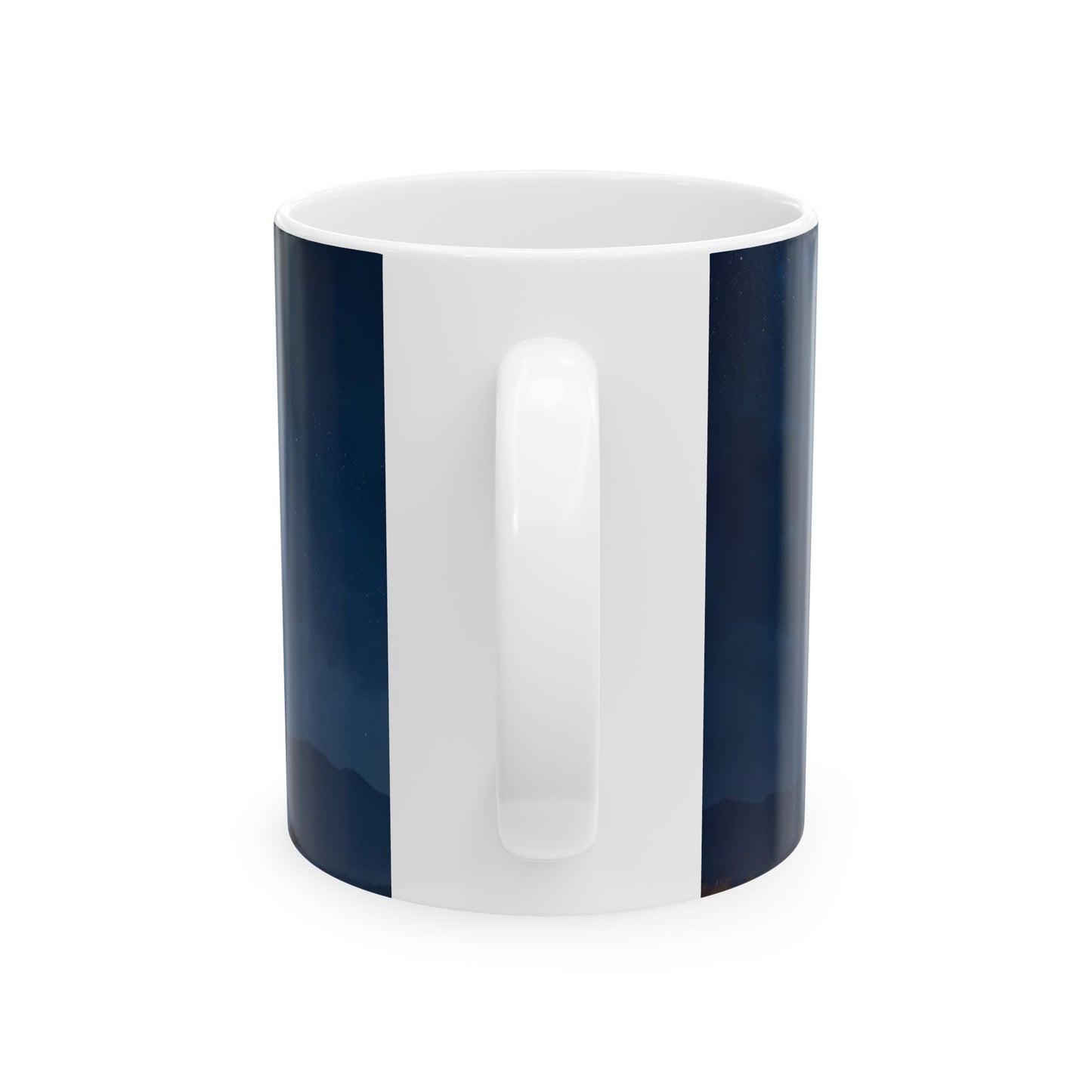 Starlit Nomad Tent Ceramic Mug – Milky Way Over Desert Haven