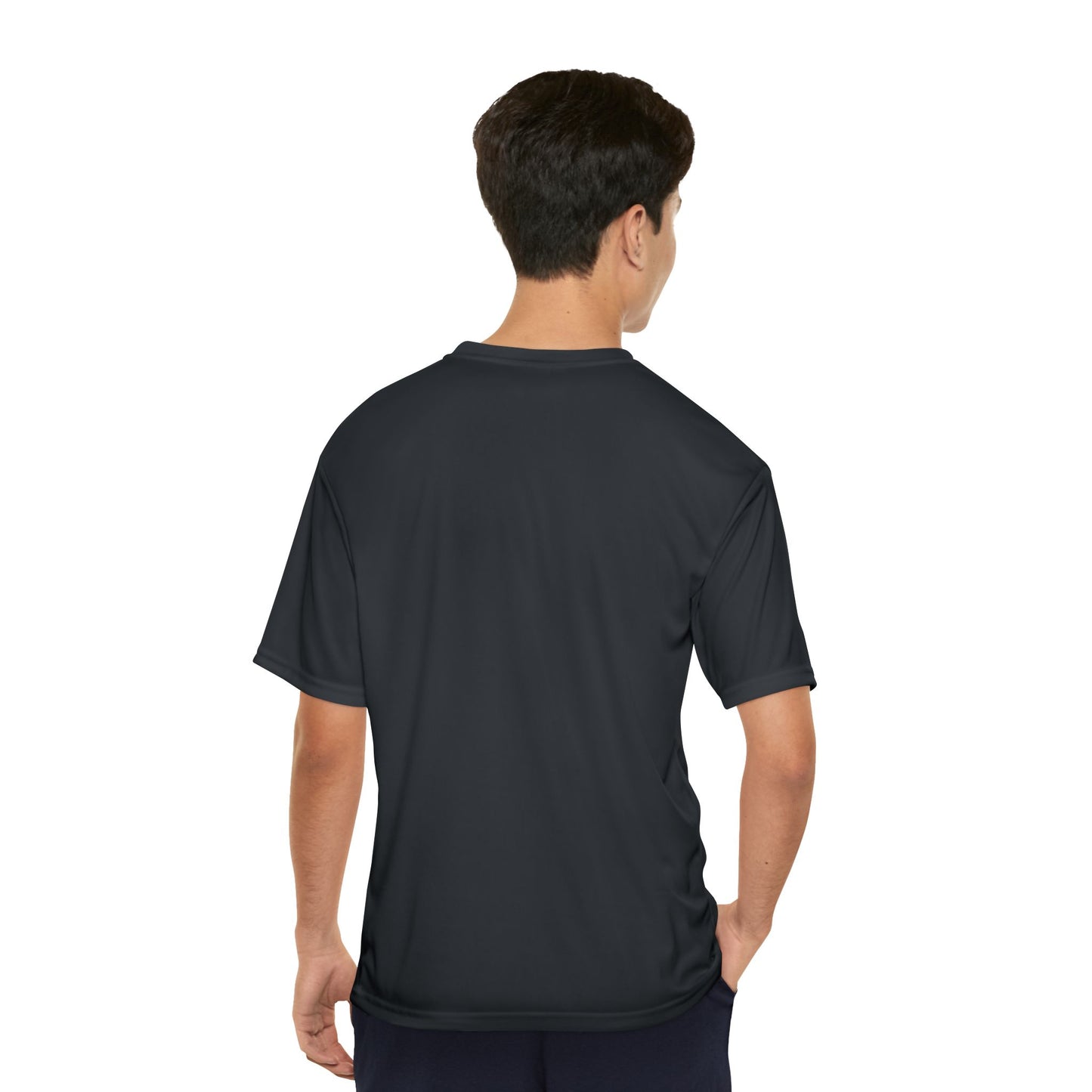 Golden Hour Wolf Men's Performance T-Shirt – Sunlit Sentinel Graphic Tee