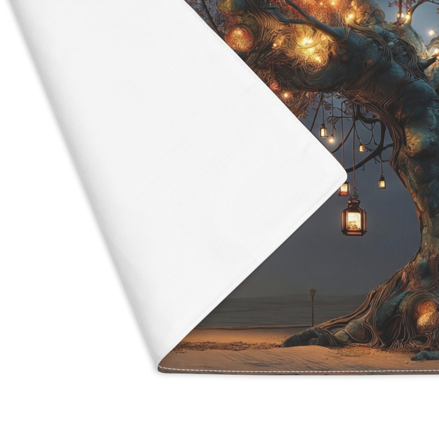 Luminous Wishing Tree Placemat – Desert Nightscape with Hanging Lanterns