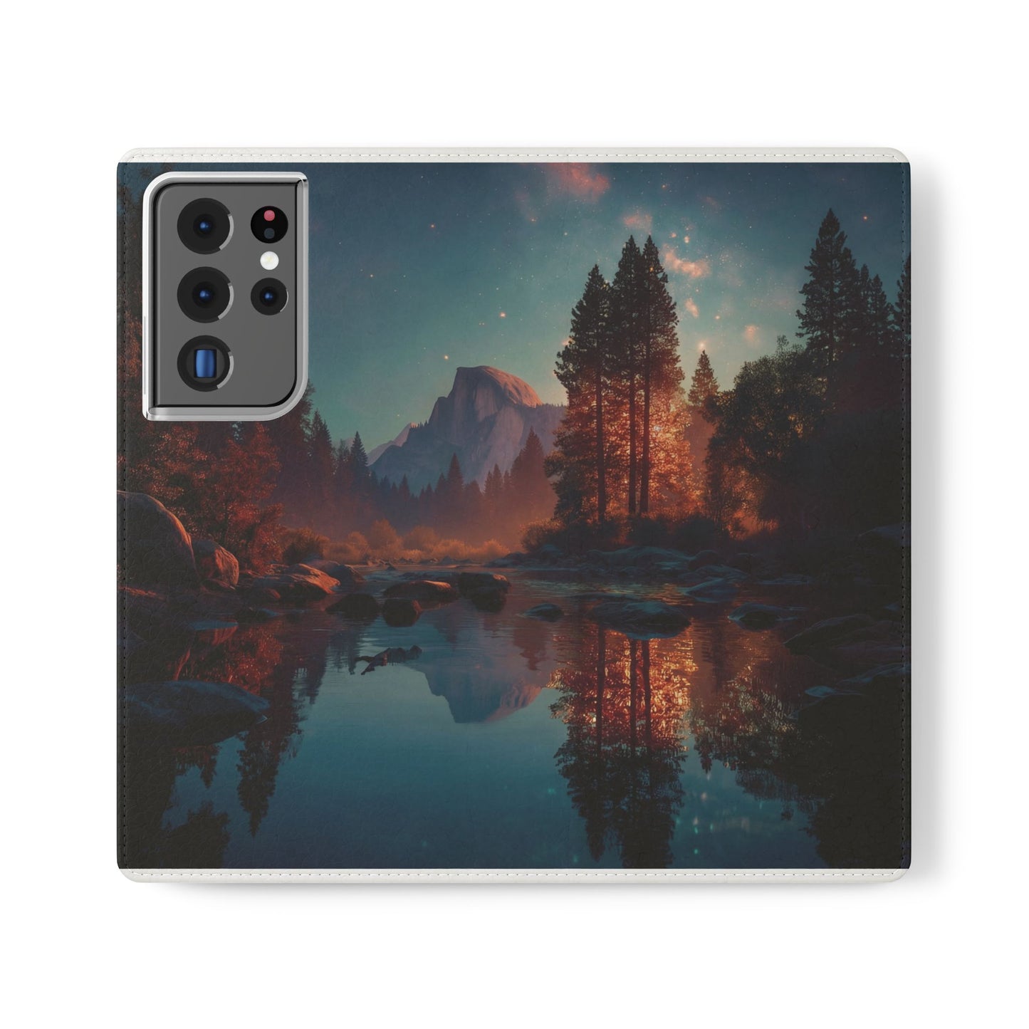 Starlit Valley Flip Cases – Twilight River and Half Dome Reflections