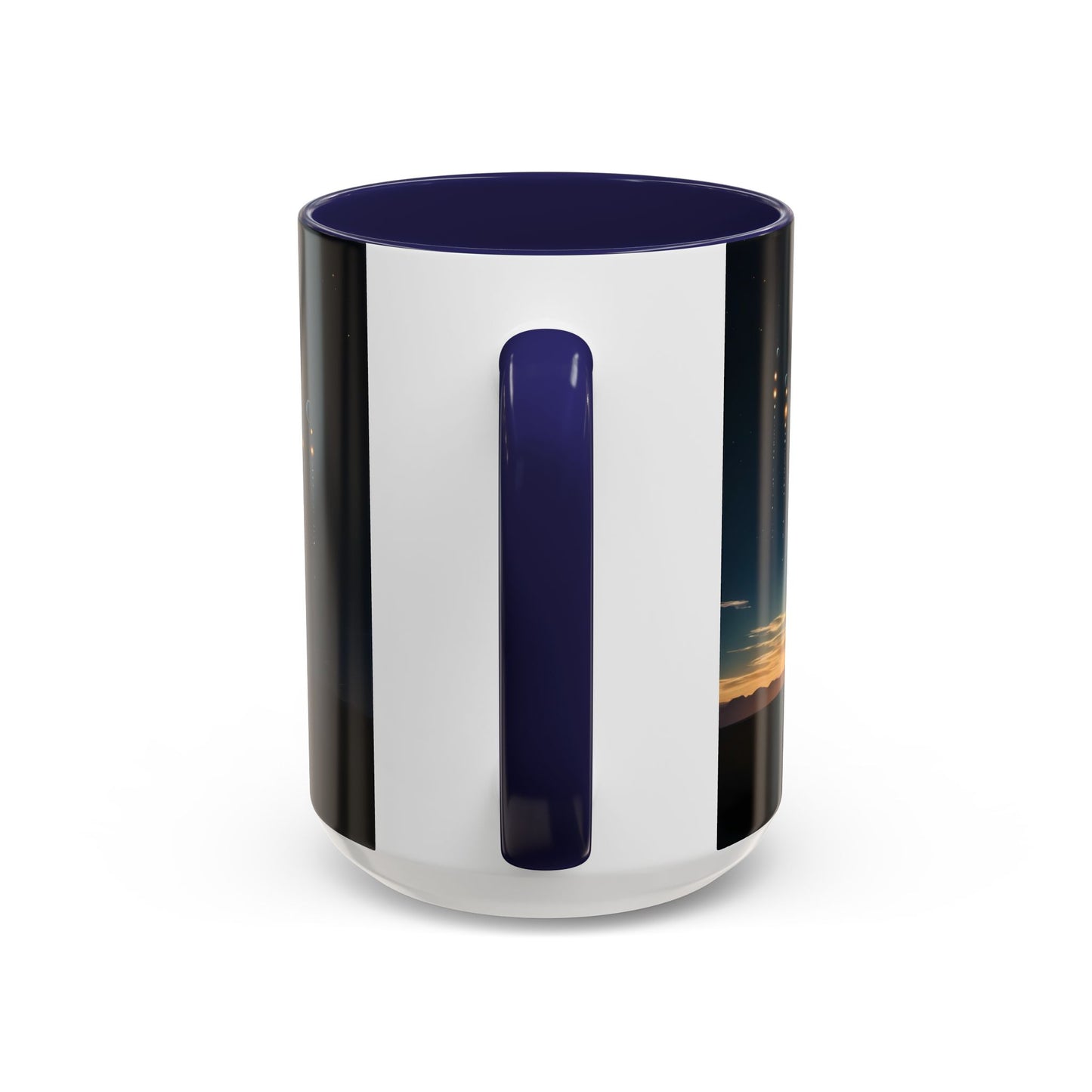 Celestial Pathway Accent Coffee Mug (11, 15oz) – Lone Walker Among Falling Moons