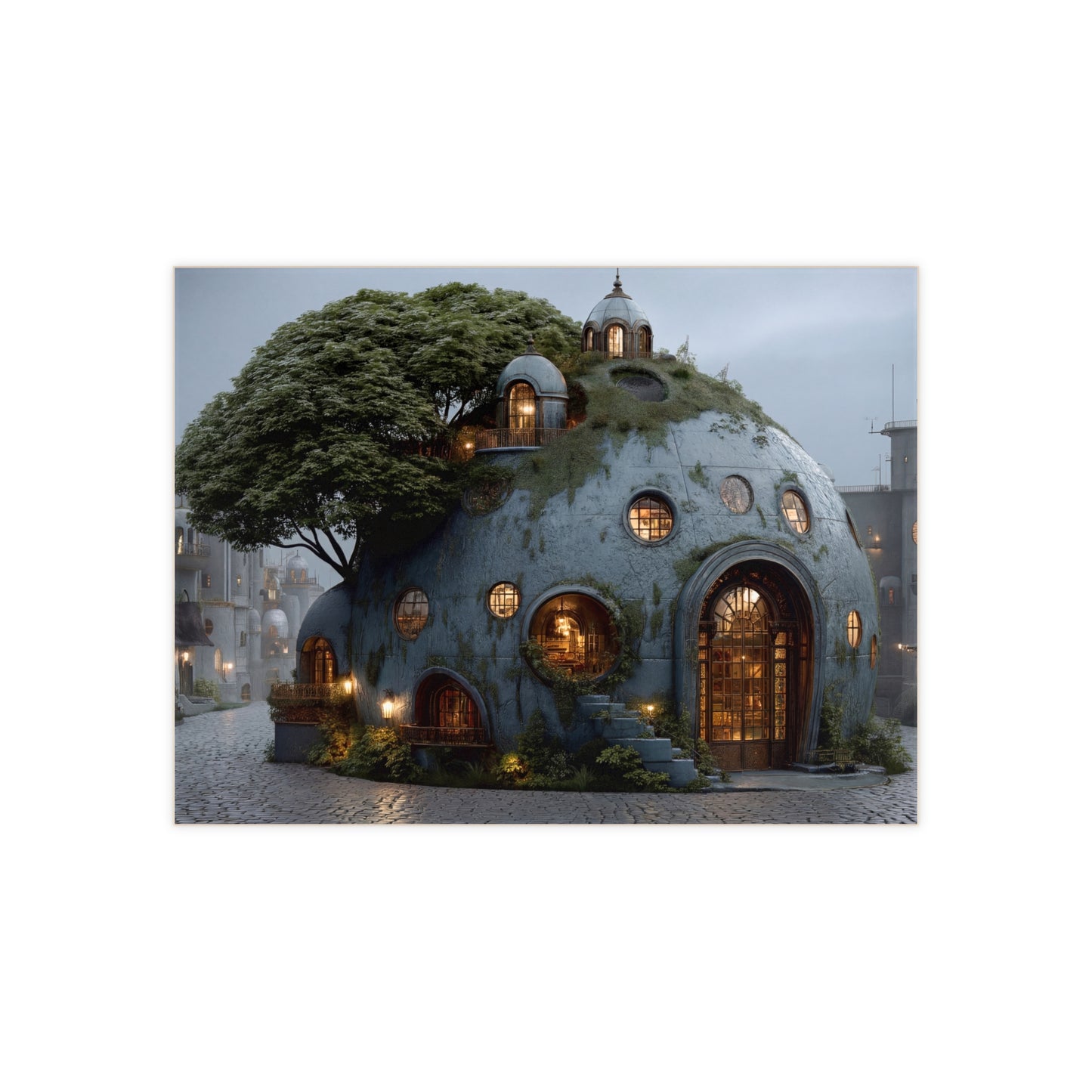 Treehouse Dome Ceramic Photo Tile – Whispers of a Living Skyhouse