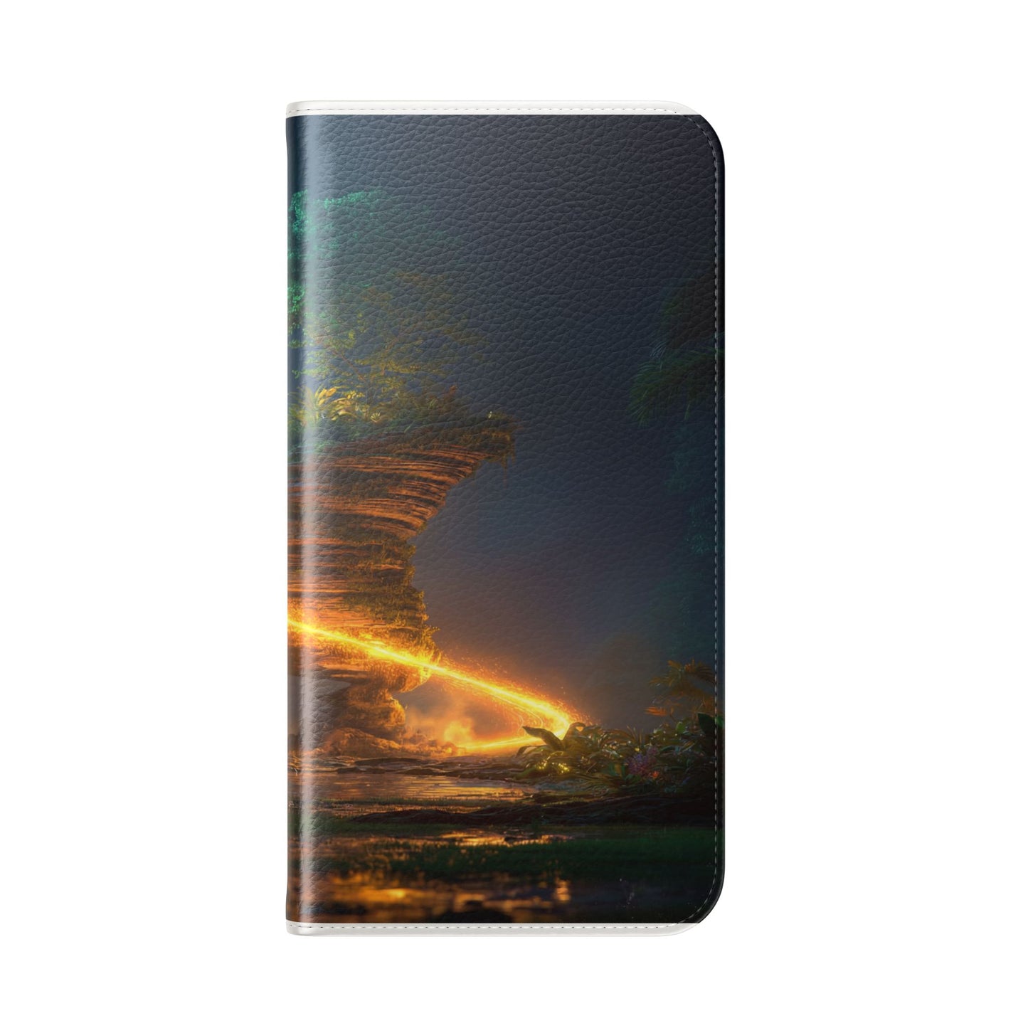 Luminous Floating Island Flip Cases – Amber Twilight Sanctuary