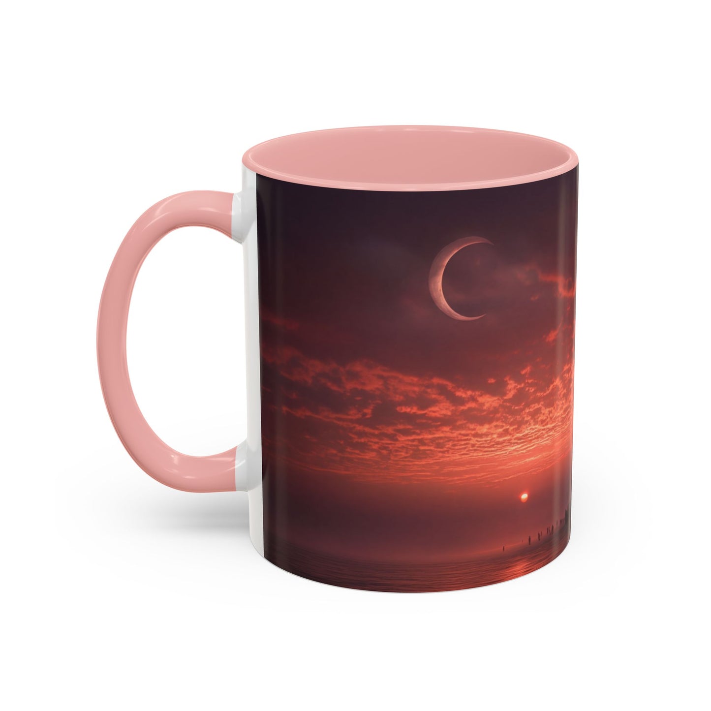Twilight Stairway Accent Coffee Mug (11, 15oz) – Crimson Moonlit Ascension