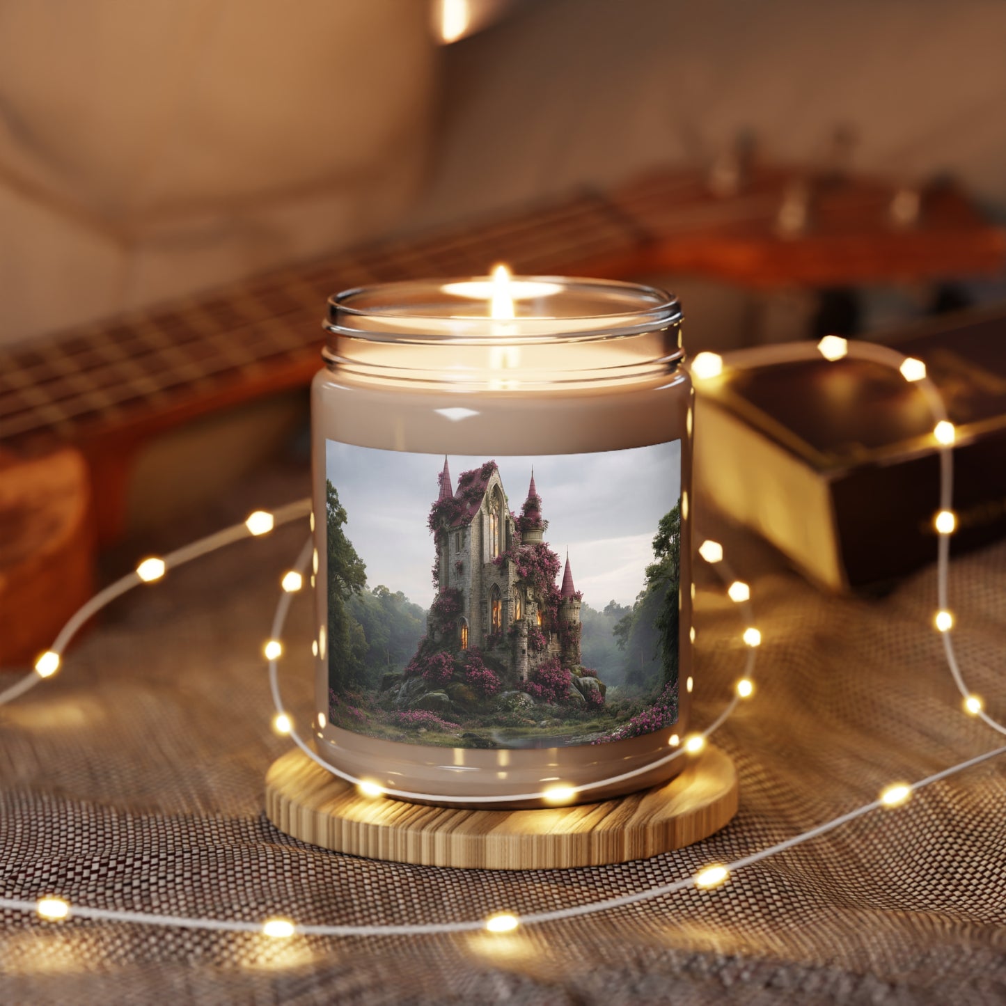Blooming Castle Scented Soy Candles with White Lid, 9oz – Twilight Rose Sanctuary