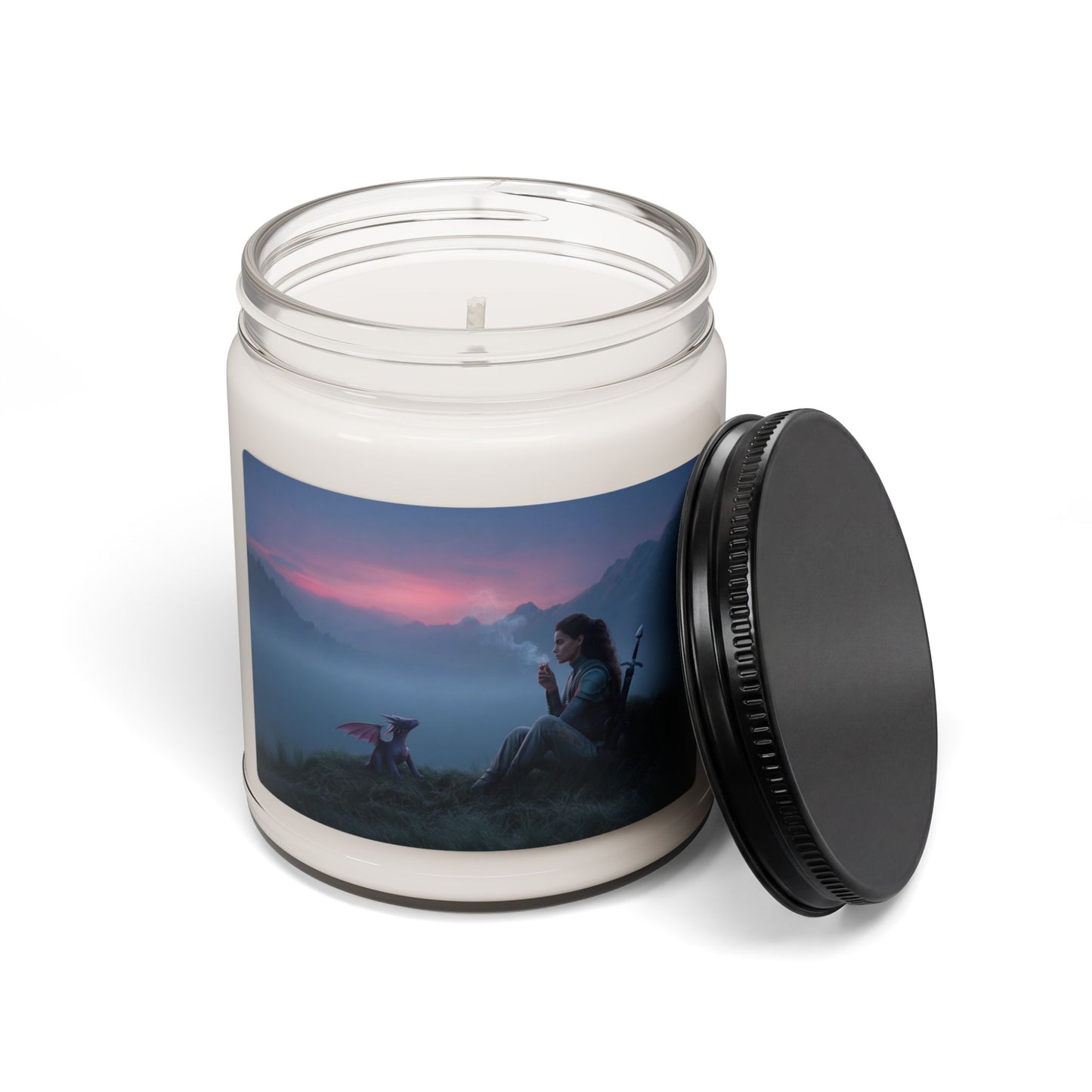 Dragon Rider Sunset Scented Soy Candle, 9oz – Misty Peaks and Whispered Bonds