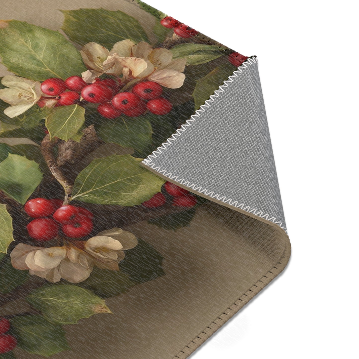 Holly & Blossom Garland Rug – Timeless Winter Reverie