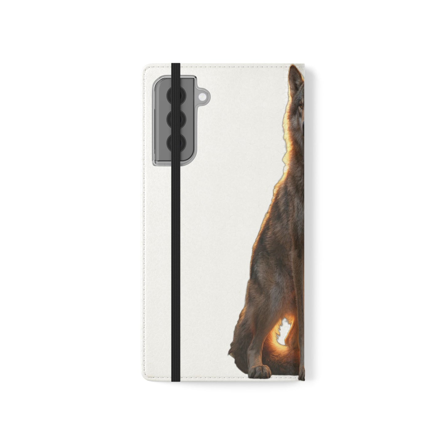 Sunlit Wolf Flip Cases – Golden Hour Sentinel Portrait