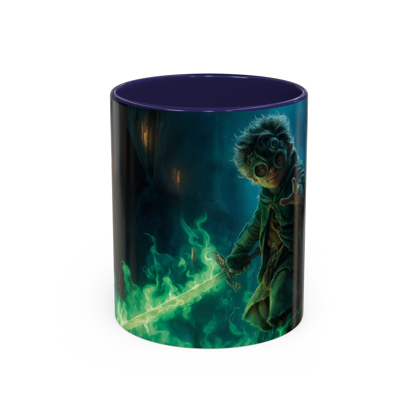 Glimmerblade Gnome Mug – Emerald Spirit Knight Coffee Cup