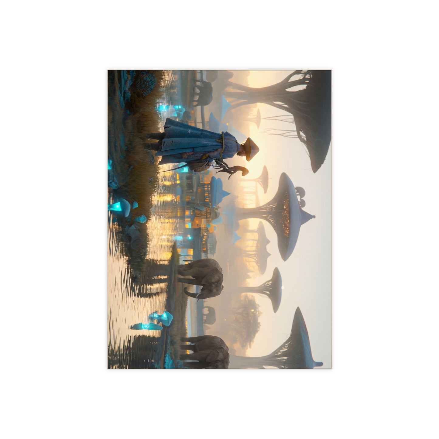 Forgotten Riverkeeper Ceramic Photo Tile – Dawn’s Whisper in a World of Giants