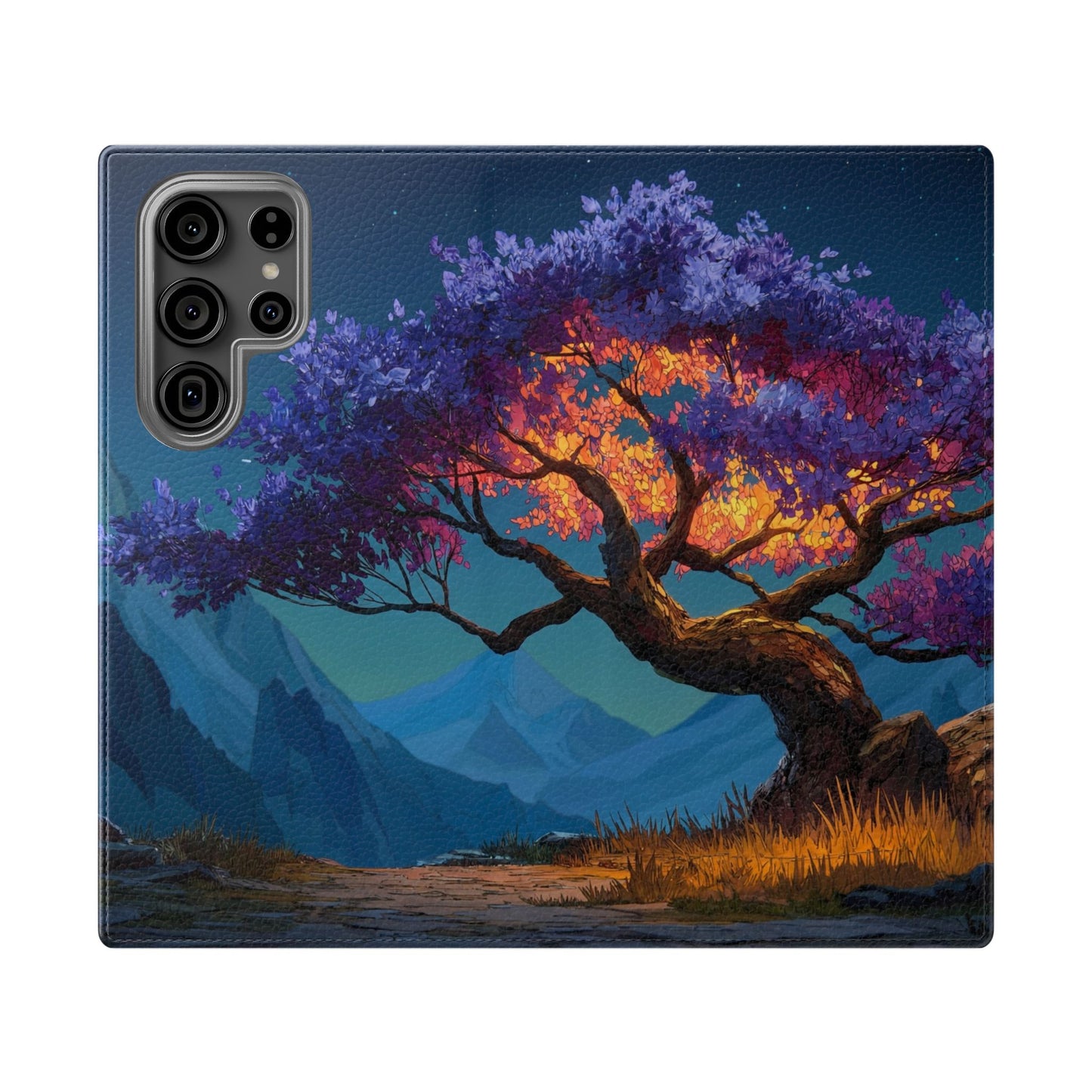 Violet Flame Tree Flip Cases – Twilight Mountain Glow Case