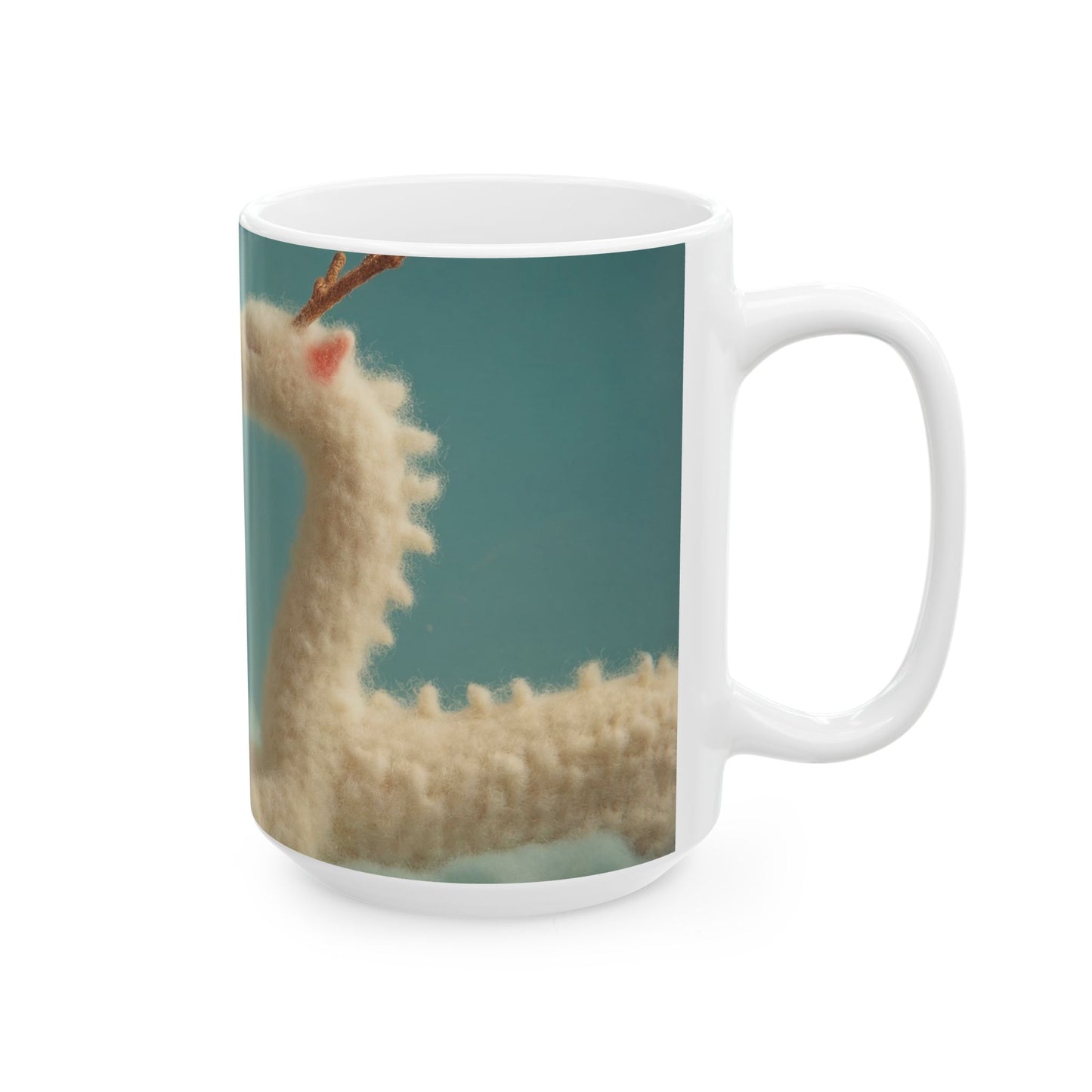 Woolen Dragon & Child Ceramic Mug – Cloud-Filled Whimsy