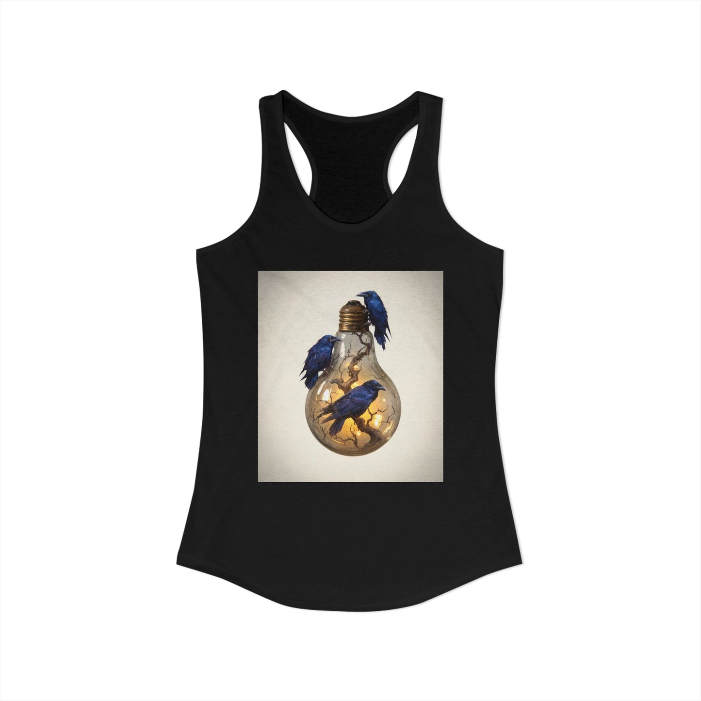 Illuminated Lightbulb Ravens – Midnight Idea Keeper Women's Ideal Racerback Tank