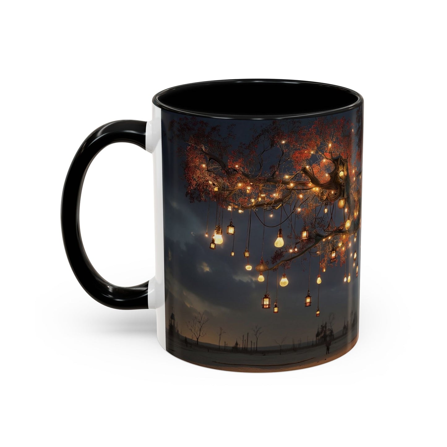 Lantern Tree Accent Coffee Mug (11, 15oz) – Amber Glowing Guardianship