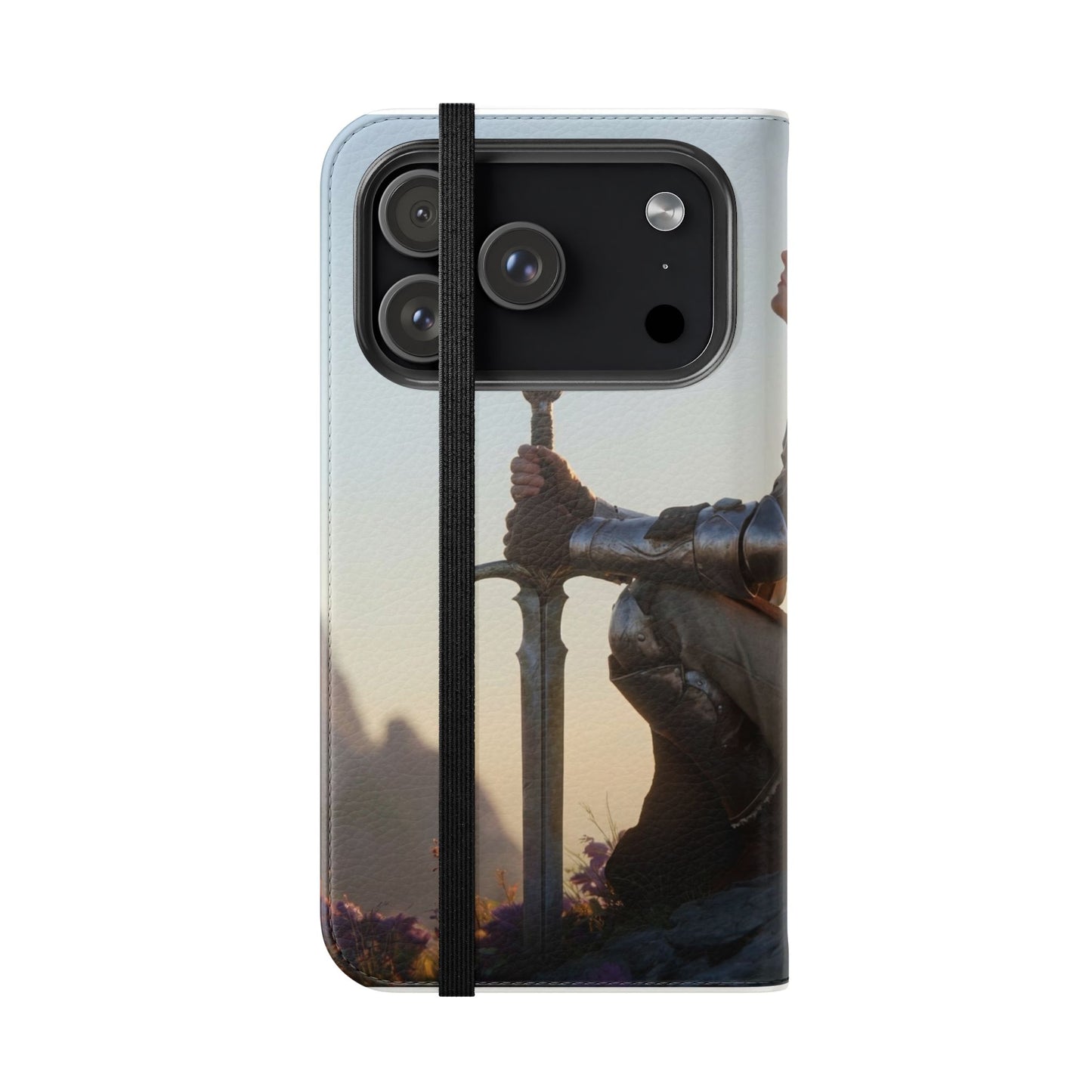 Dragon Knight Flip Cases – Sunlit Sentinel with Mini Drake and Sword