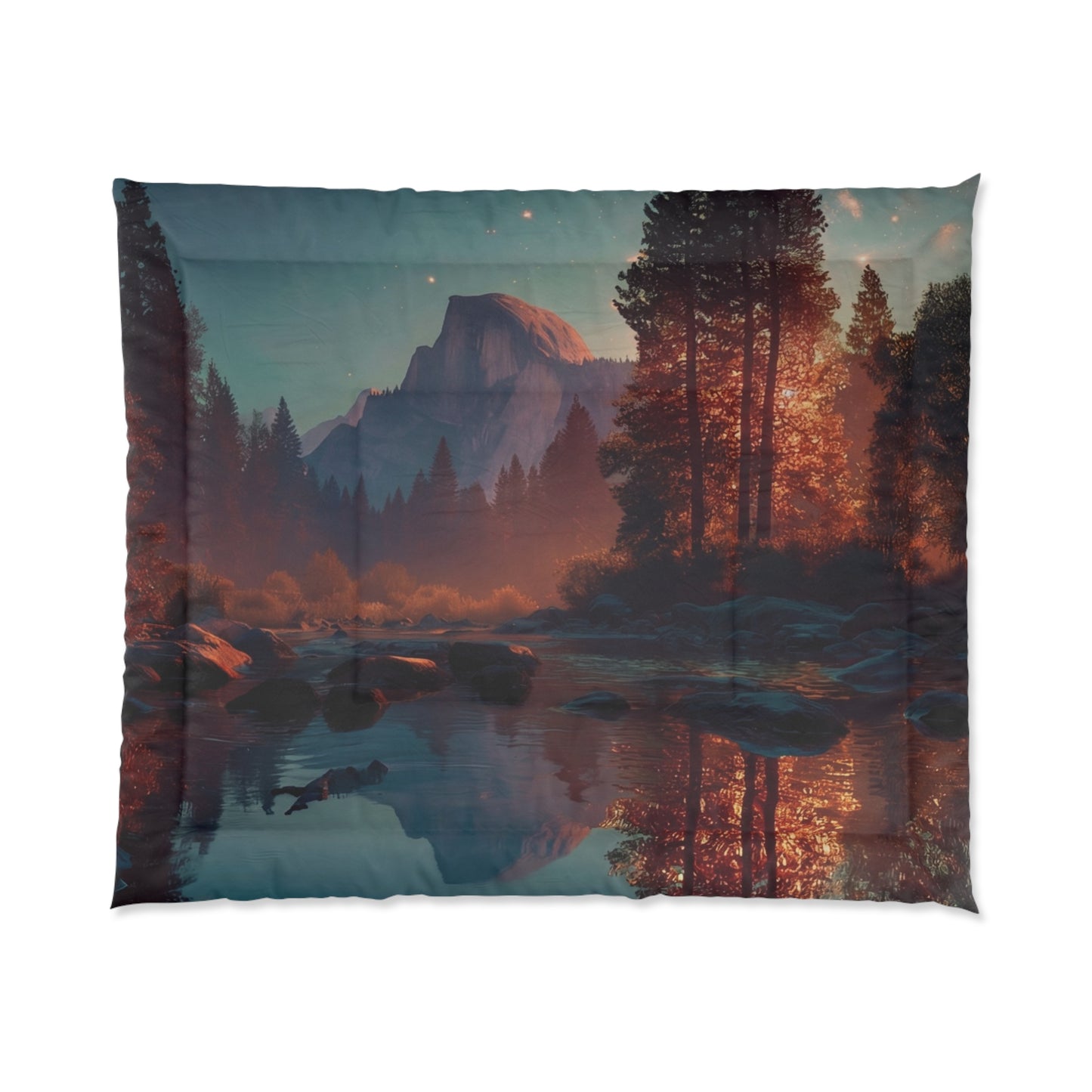 Starlit River Reflection Comforter – Half Dome’s Whispering Waters