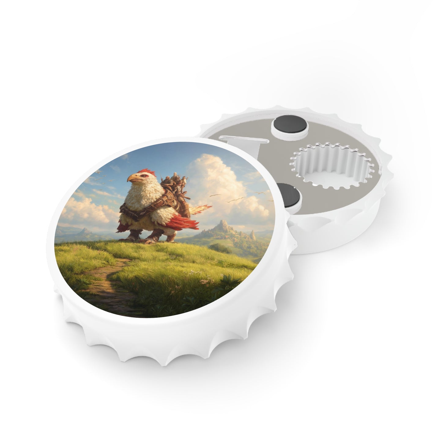 Skybound Falcon Rider Bottle Opener – Sunset Pathfinder Adventure