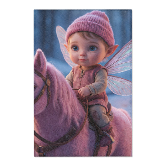 Fairy Riding Unicorn Area Rug – Snowglobe Winter Fantasy