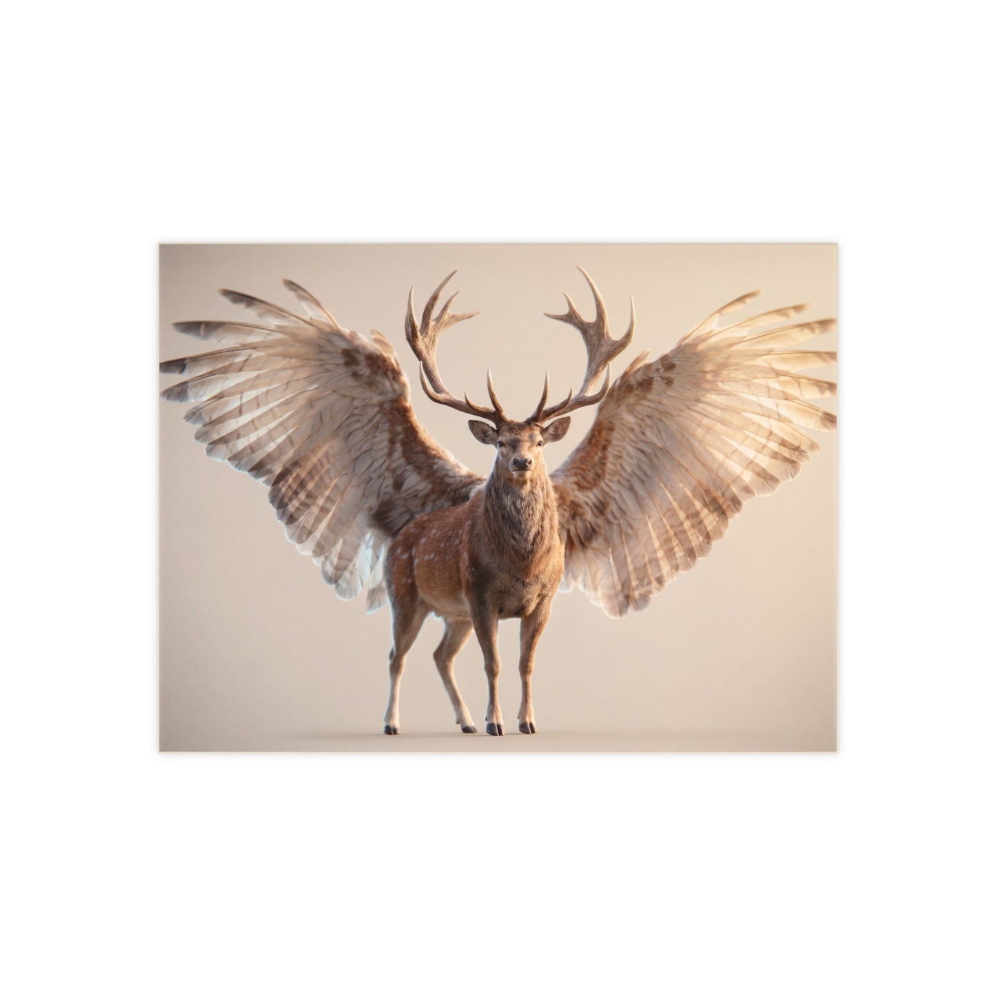 Winged Stag Ceramic Photo Tile – Guardian of the Golden Hour