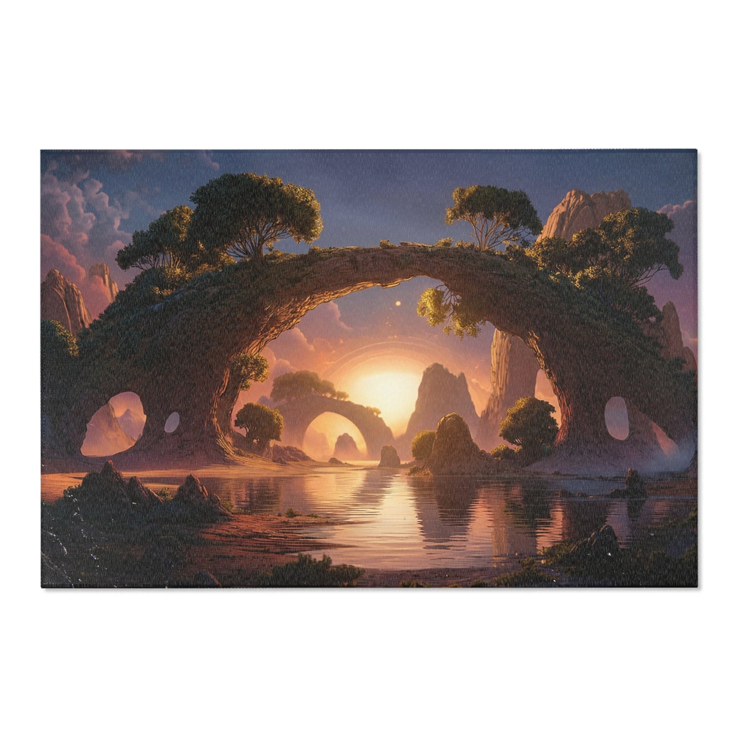 Ancient Tree Archway Area Rugs – Sunset Portal Dreamscape