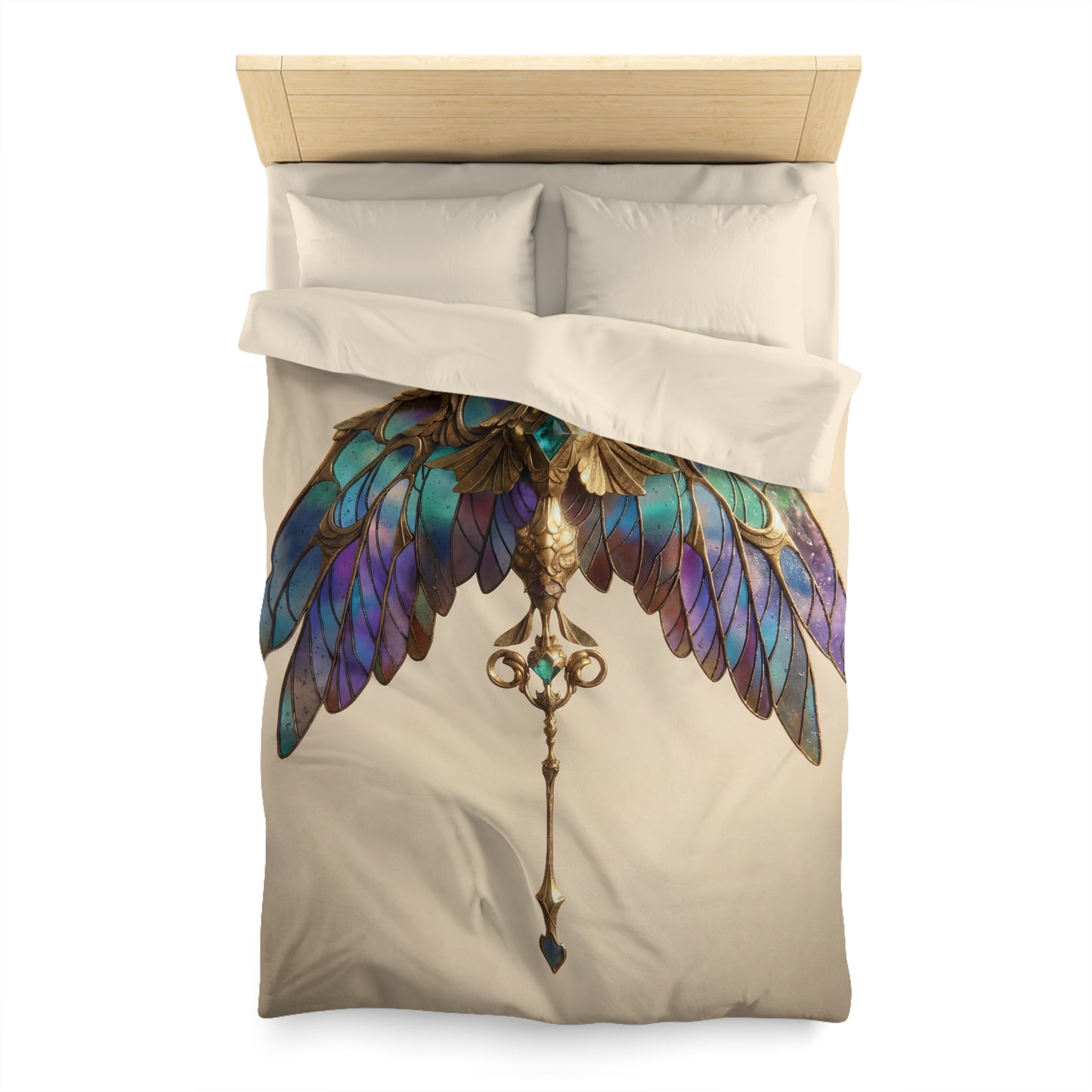 Celestial Phoenix Key Duvet Cover – Wings of Twilight and Starlight