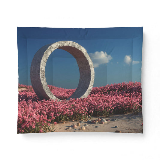 Stone Ring Garden Comforter – Pink Wildflower Portal Scene