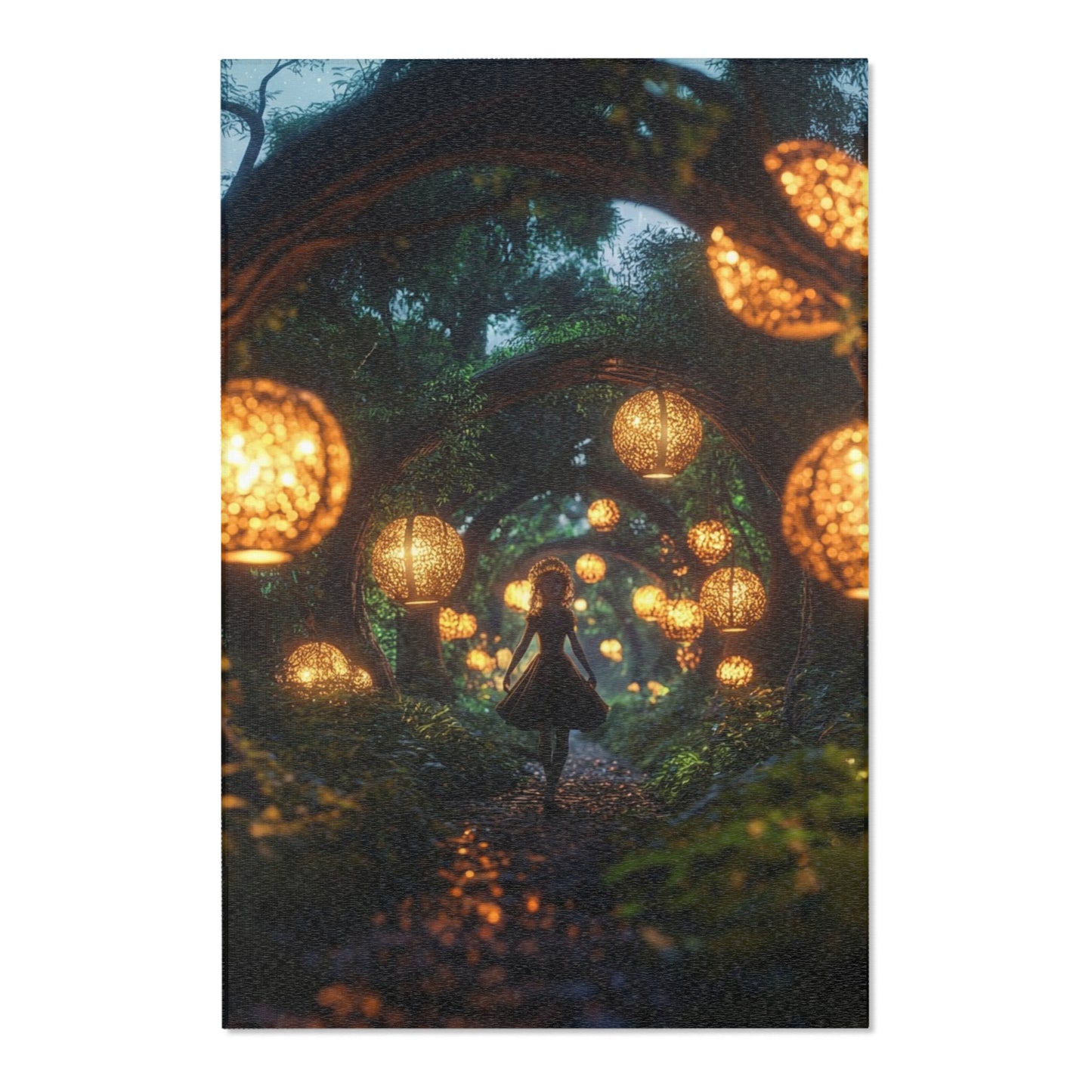 Lantern Grove Area Rug – Whispering Path Through Ancient Trees