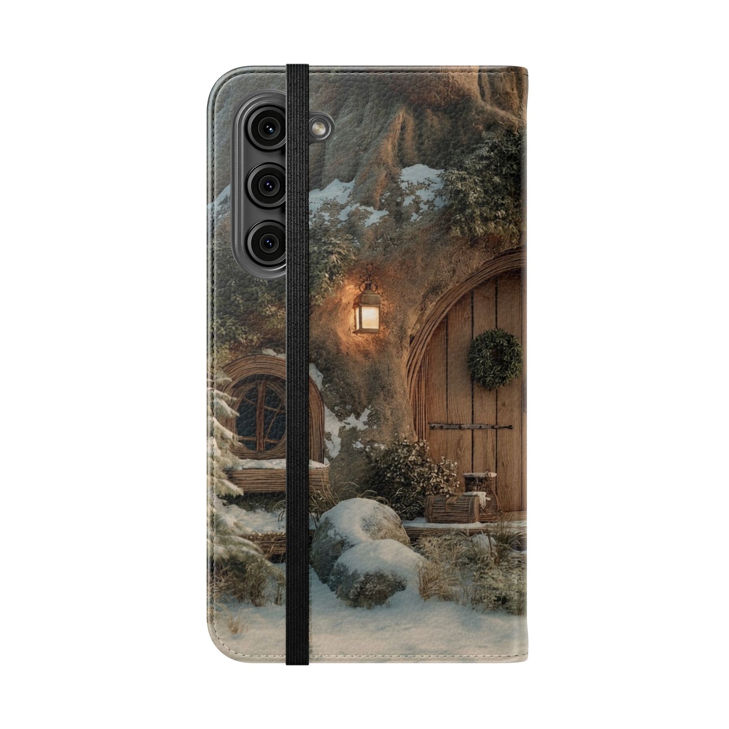 Hobbit Hole Flip Cases – Cozy Winter Doorway Scene