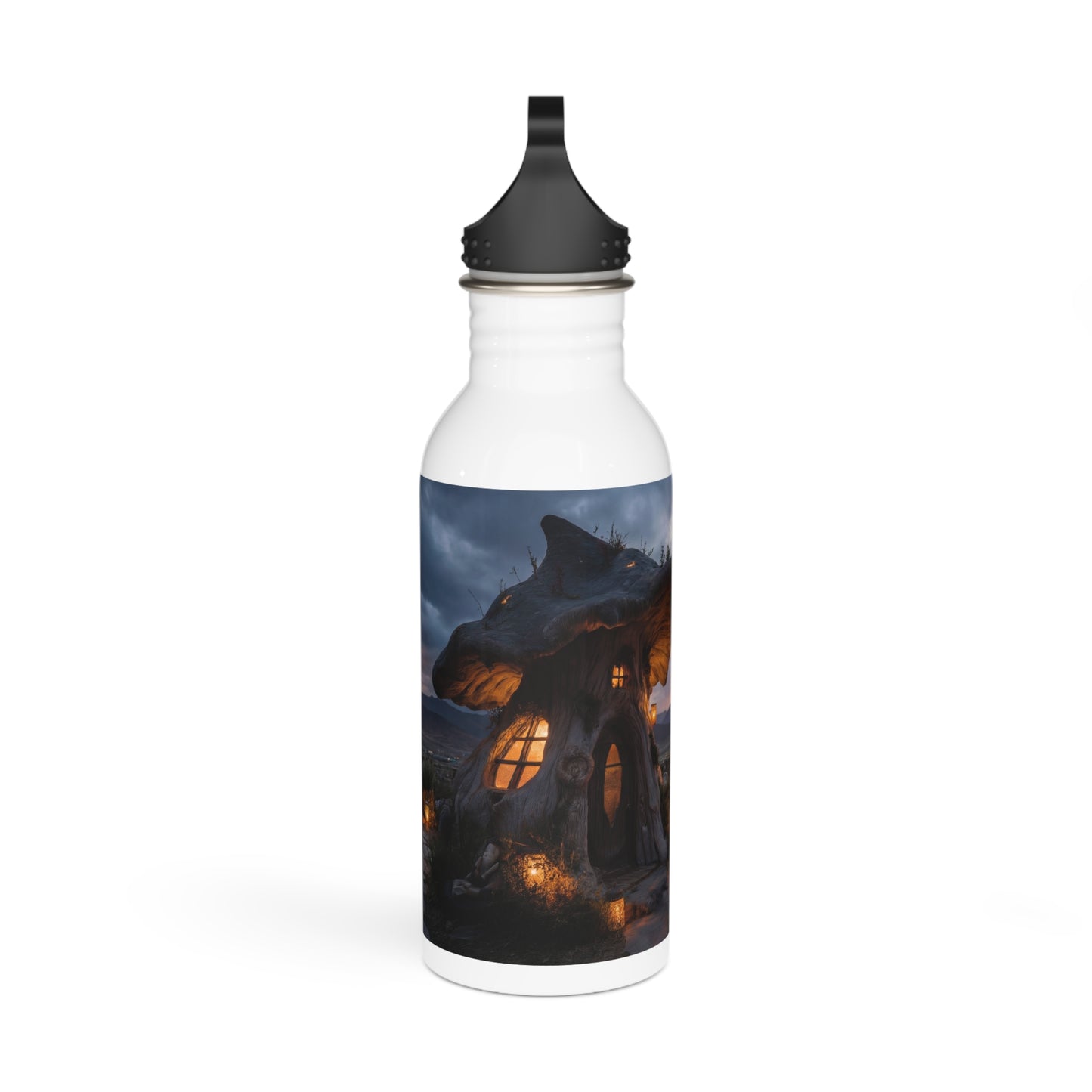 Enchanted Mushroom Cottage Water Bottle – Twilight Haven Glow