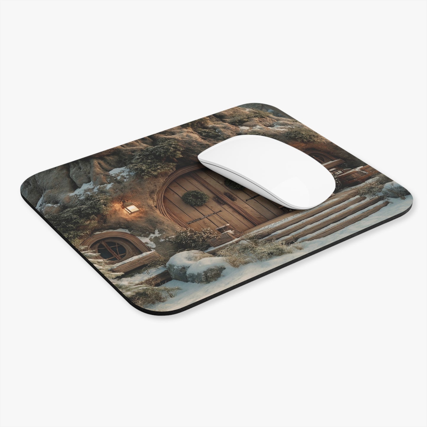 Winter’s Hearth Mouse Pad – Cozy Treehouse Sanctuary (Rectangle)