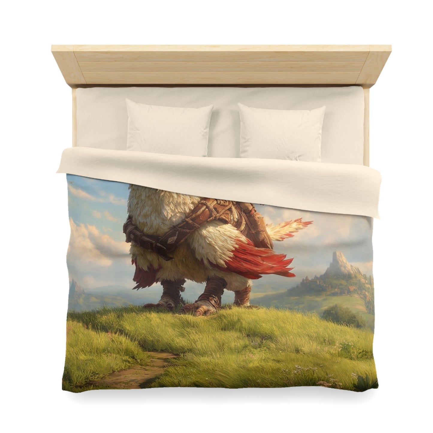 Skybound Hawk Riders Microfiber Duvet Cover – Sunlit Summit Adventure