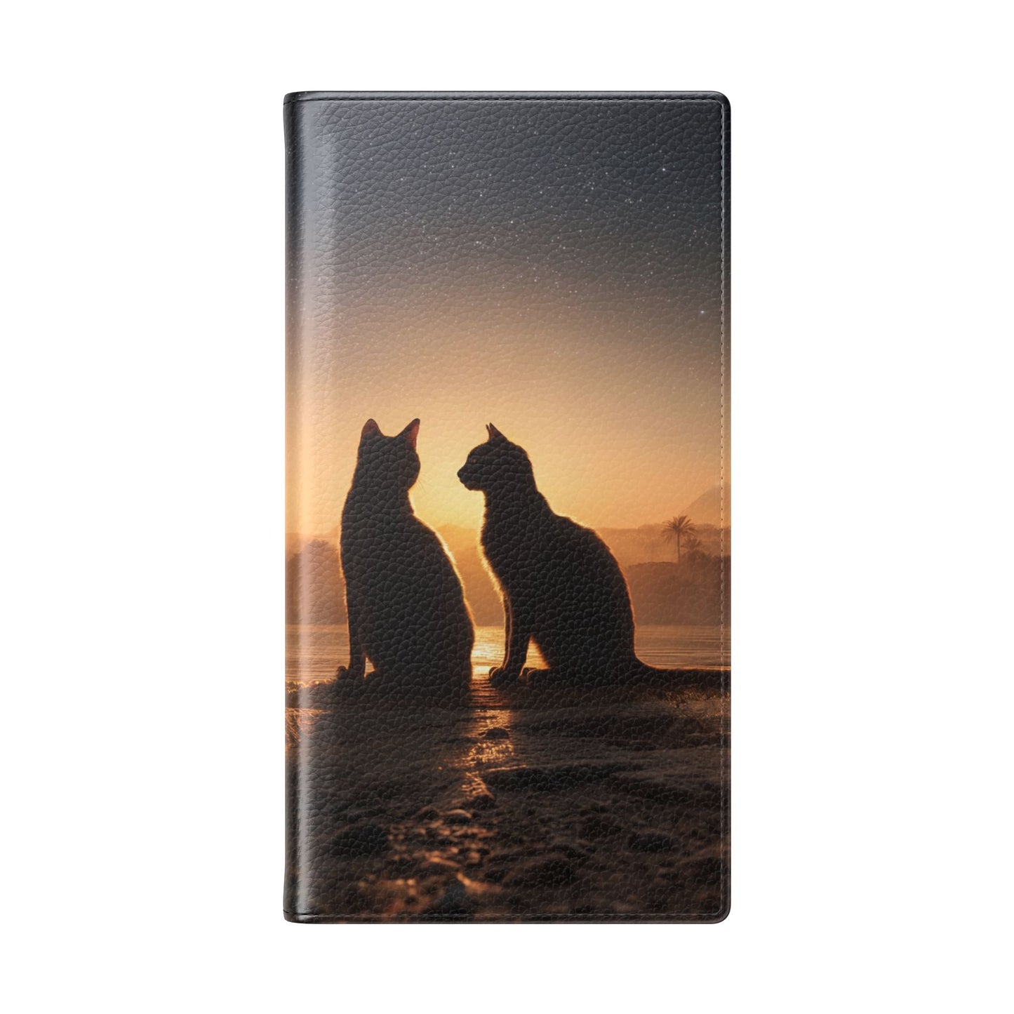 Pharaoh Cats Flip Cases – Starry Nile Guardians on the Bank