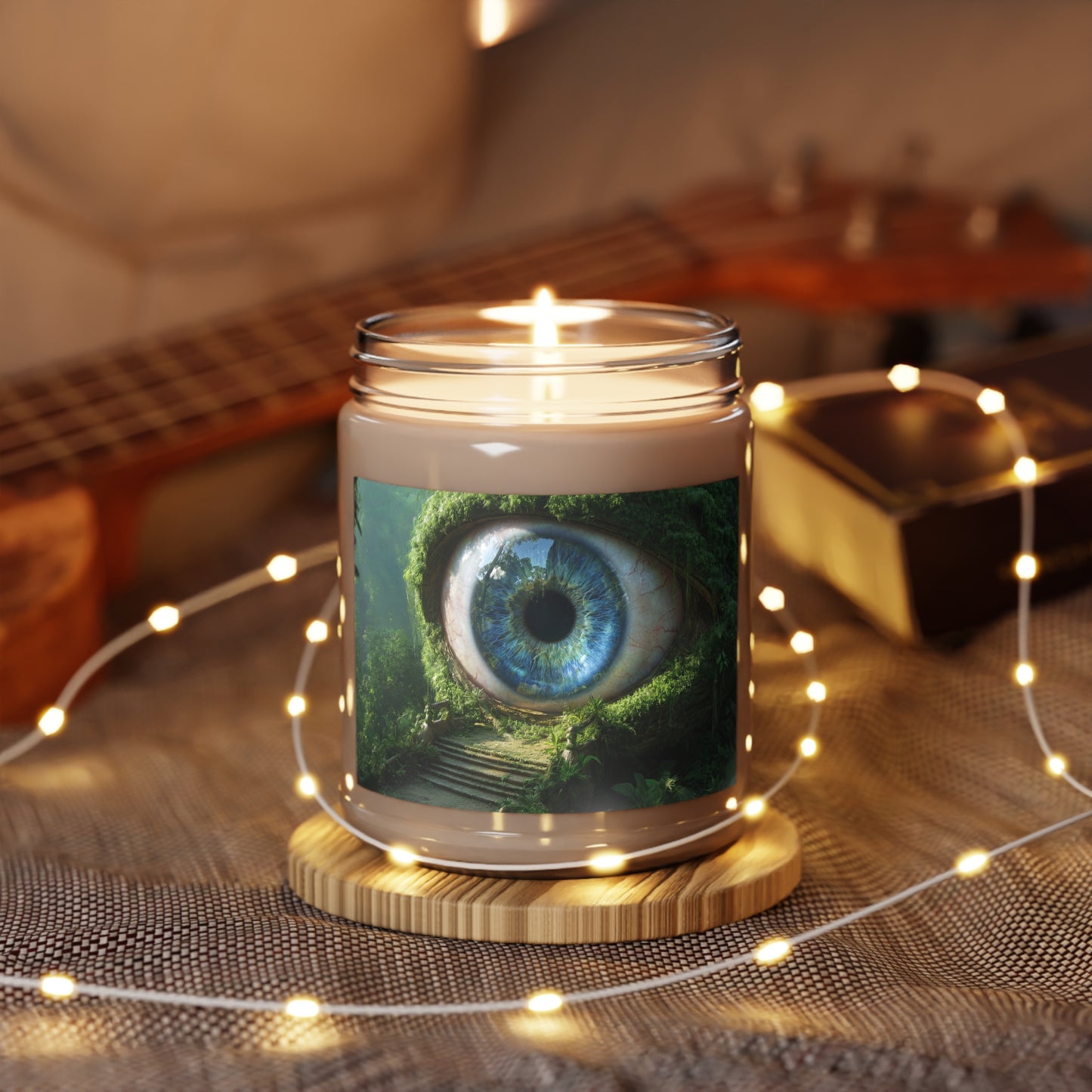 Guardian Eye of the Verdant Grove Scented Soy Candles with White Lid, 9oz – Watchful Forest Serenity