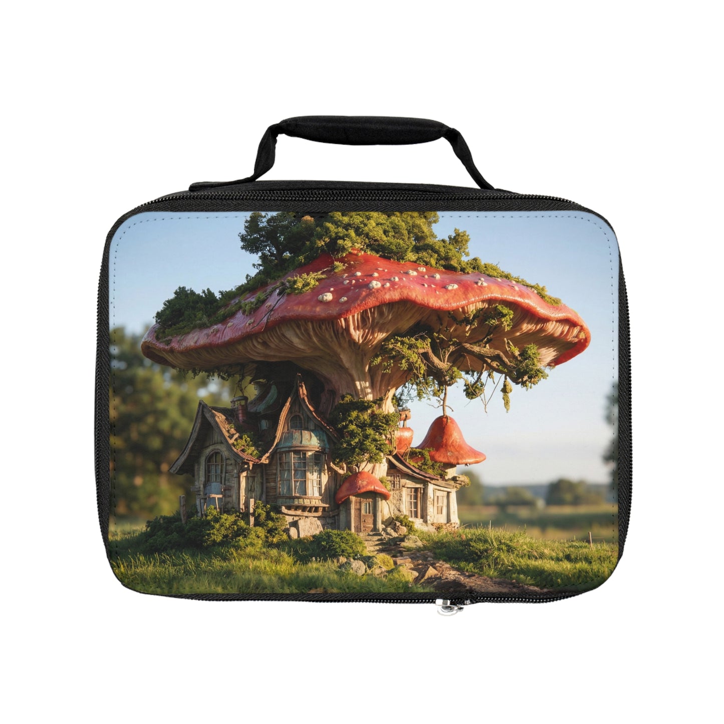 Mushroom Cottage Lunch Bag – Whimsical Forest Home for Your Midday Escape