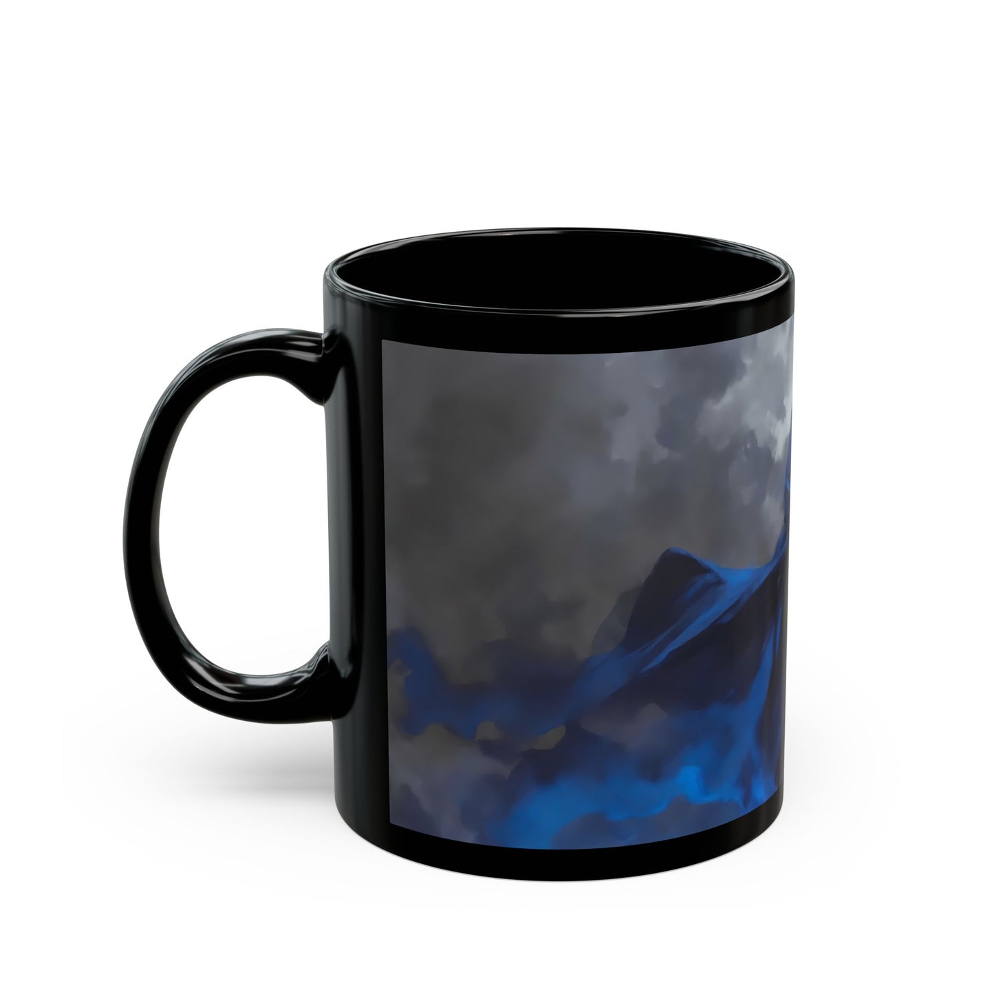 Blue-Eyed Shadow Mage Mug – Frostfire Summoner’s Midnight Ritual