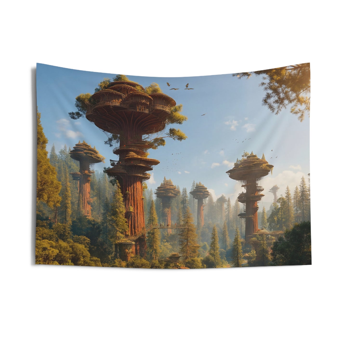 Sky-Rooted Treehouse Tapestries – Sunlit Canopy Sanctuaries