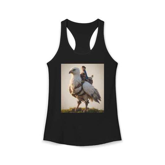 Skyward Rider Women's Ideal Racerback Tank – Falcon and Young Knight at Dawn