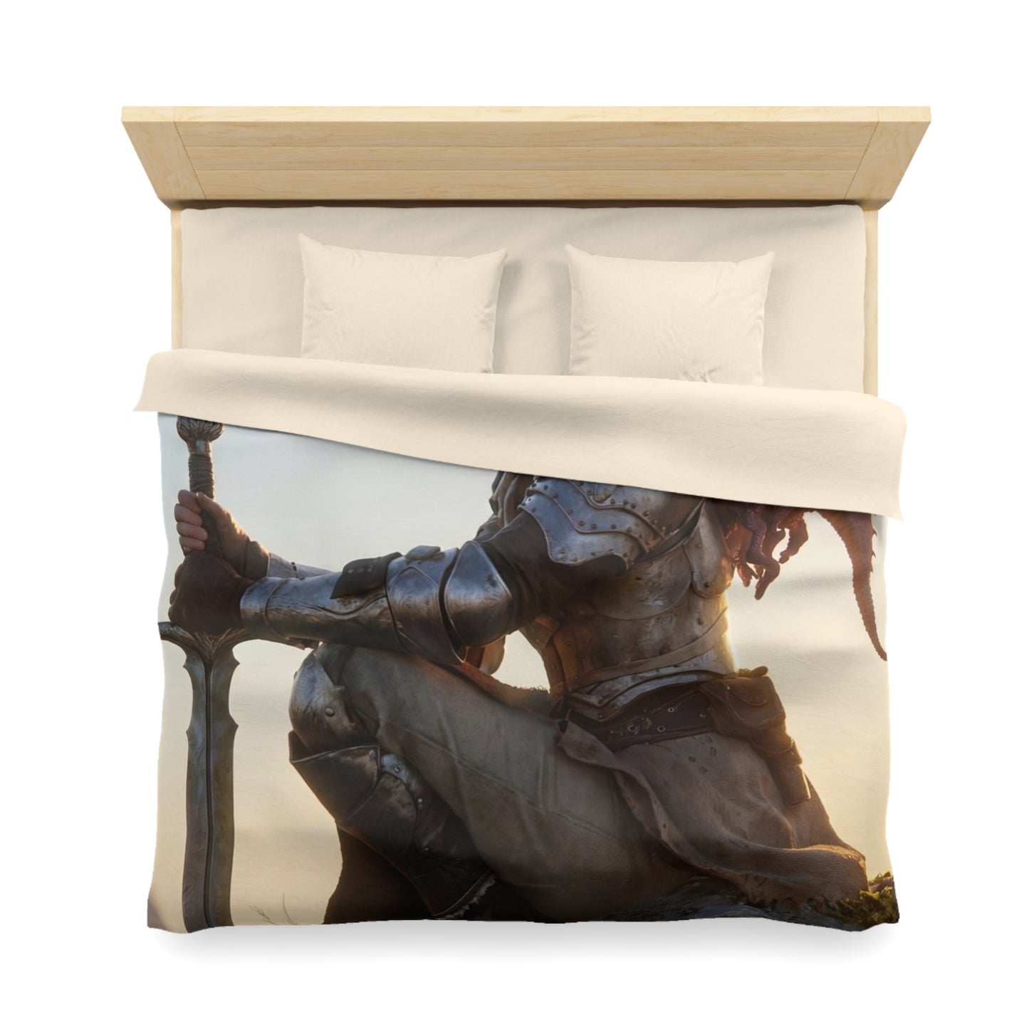 Dragon-Scale Sentinel Microfiber Duvet Cover – Sunset Peak Alliance