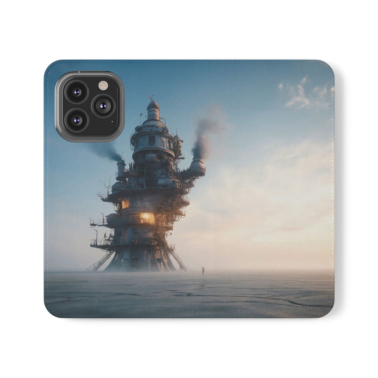 Steam-Stack Tower Flip Cases – Industrial Dawn Sentinel